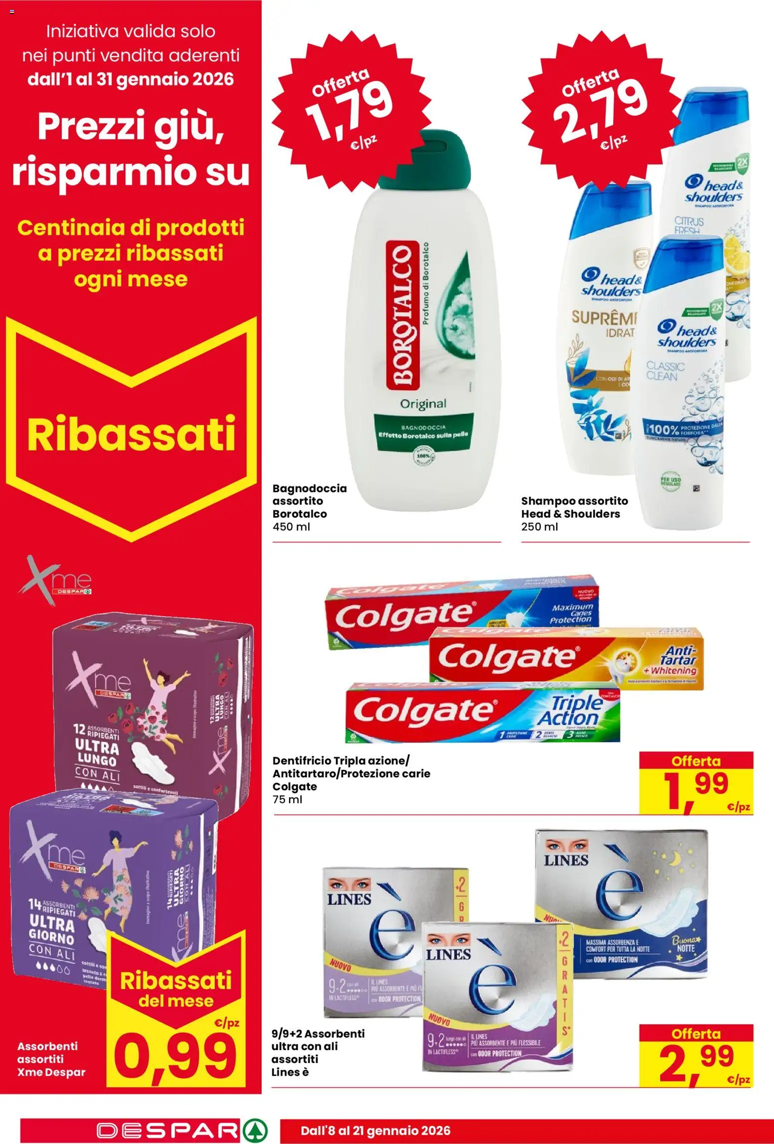 Volantino Despar del 10.01.2026 | Pagina: 18 | Prodotti: Shampoo, Dentifricio, Profumo