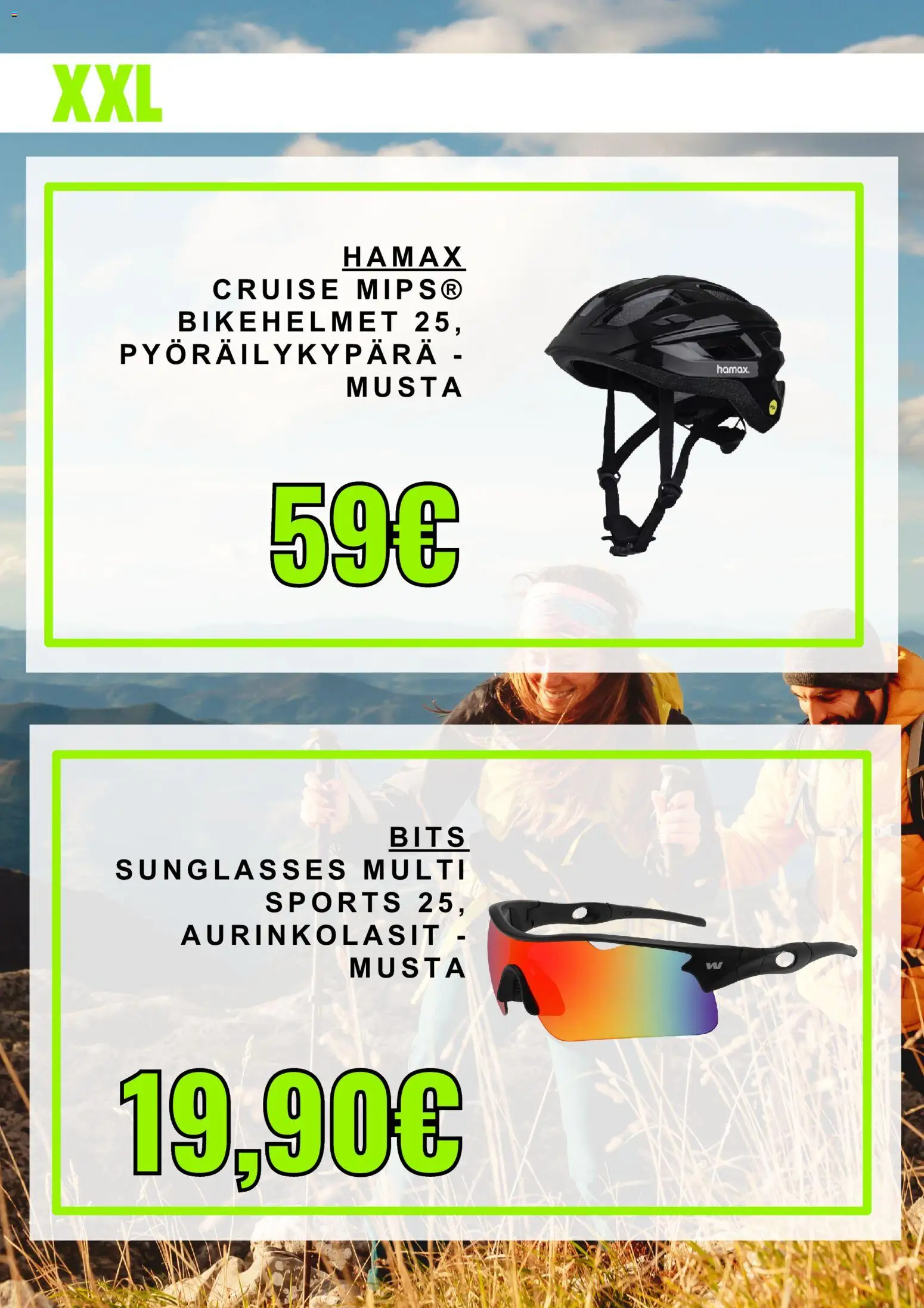 XXL tarjoukset – voimassa 17.04.2026 alkaen | Sivu: 2 | Tuotteet: Pyöräilykypärä, Aurinkolasit