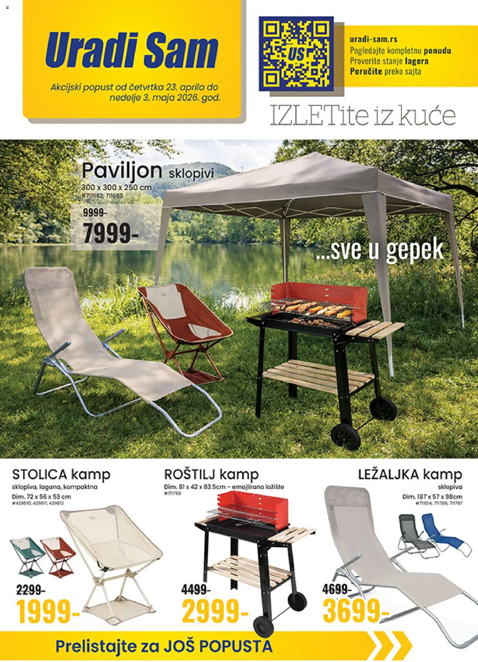Uradi Sam katalog - važi od 23.04.2026 | Strana: 1 | Proizvode: Ležaljka, Stolica, Roštilj