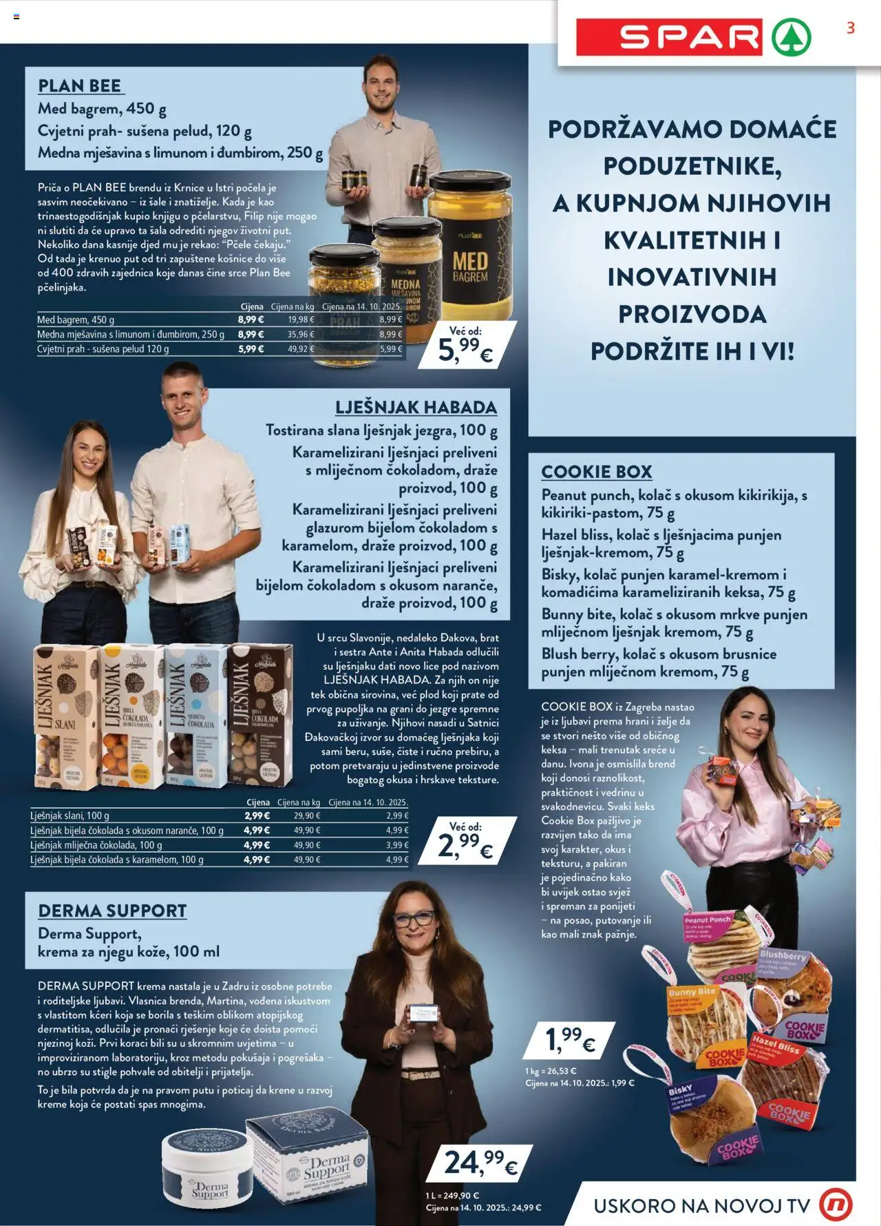 Spar katalog | vrijedi od 15.10.2025 | Stranica: 3 | Proizvodi: Med, Keks, Krema, Zelje