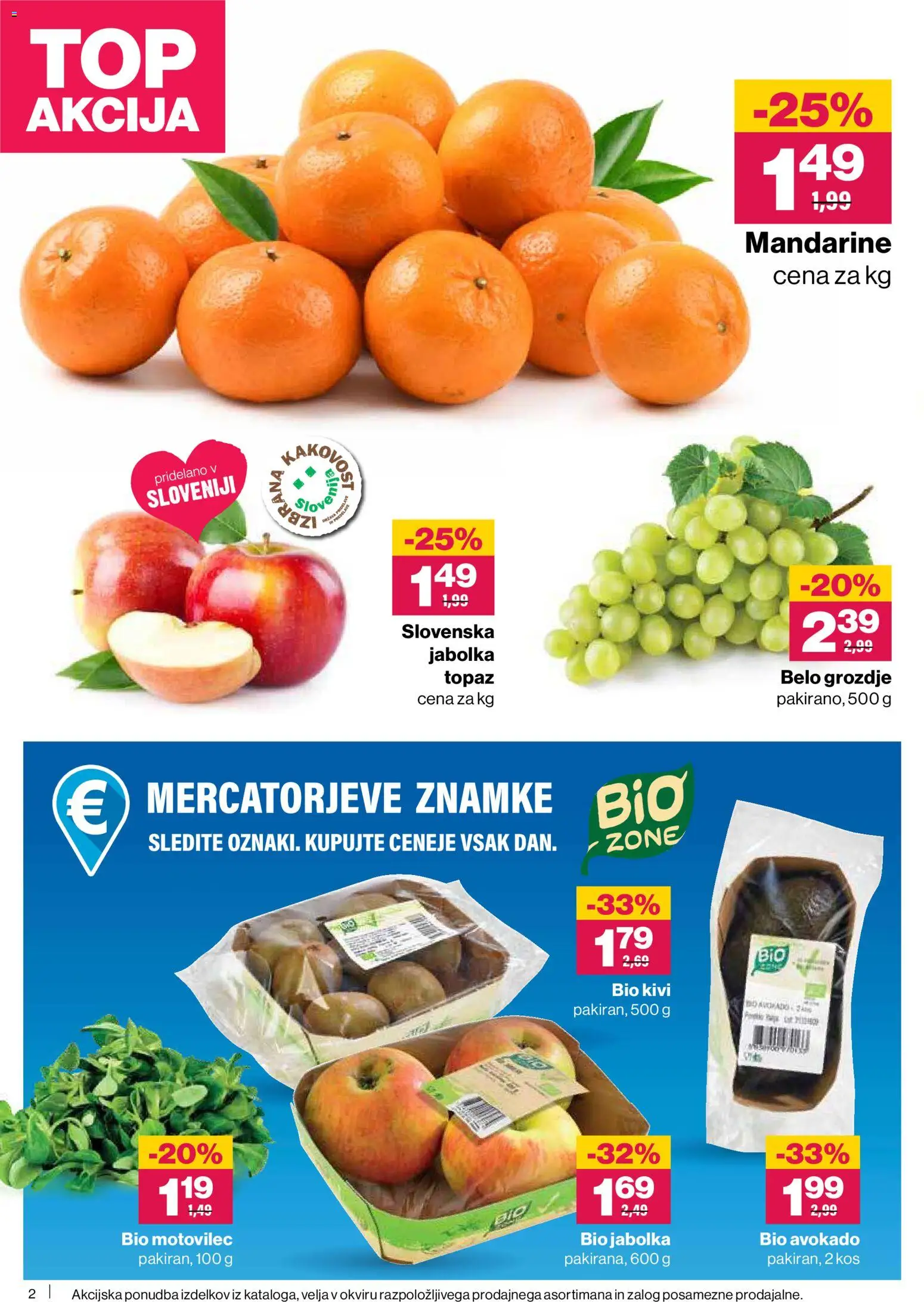 Novi Mercator katalog ponudbe – veljaven od 15.01.2026 | Stran: 2 | Izdelki: Kos, Jabolka, Kivi, Avokado