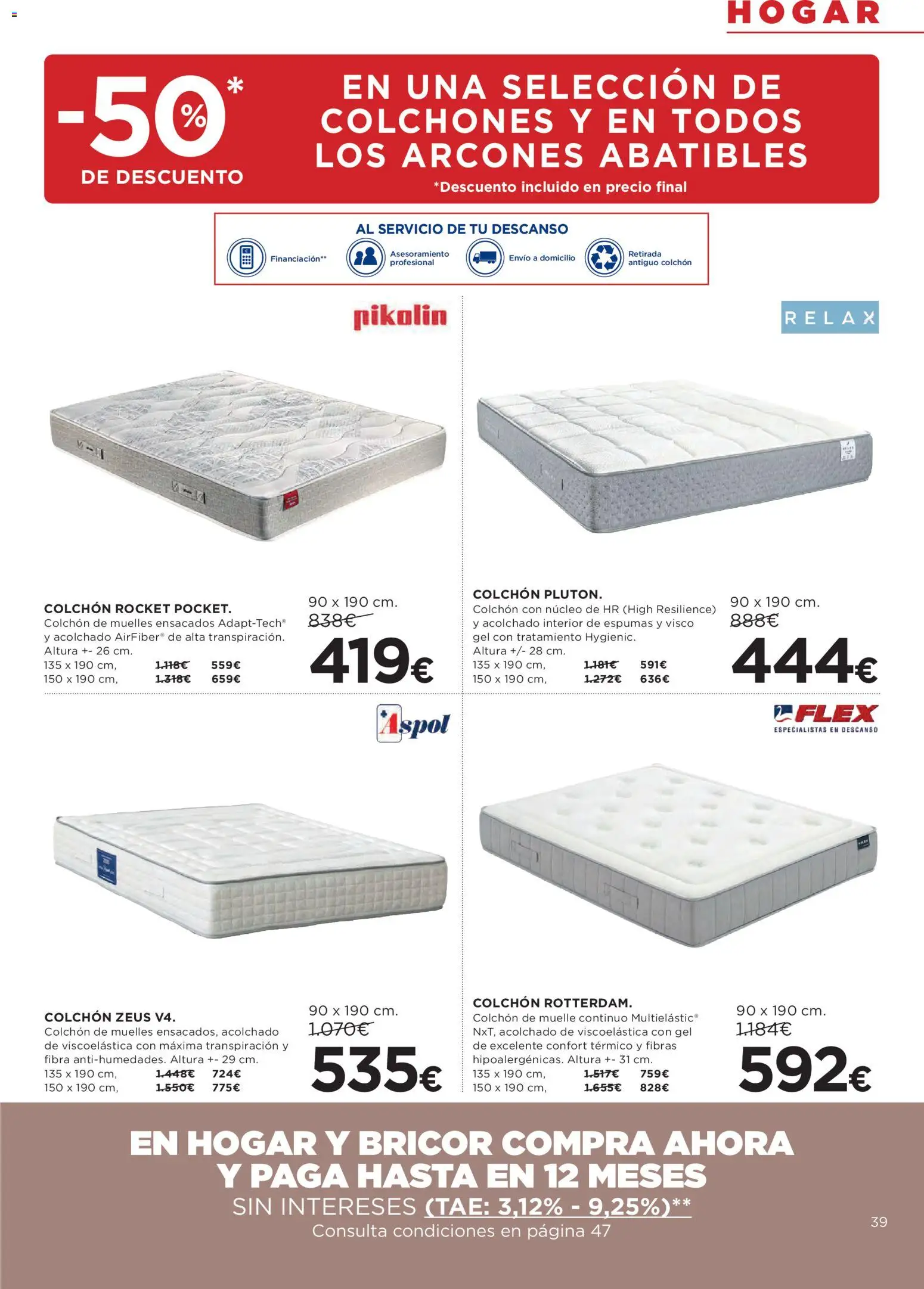 Hipercor catálogo │ válido desde el 26.02.2026 | Página: 39 | Productos: Colchon