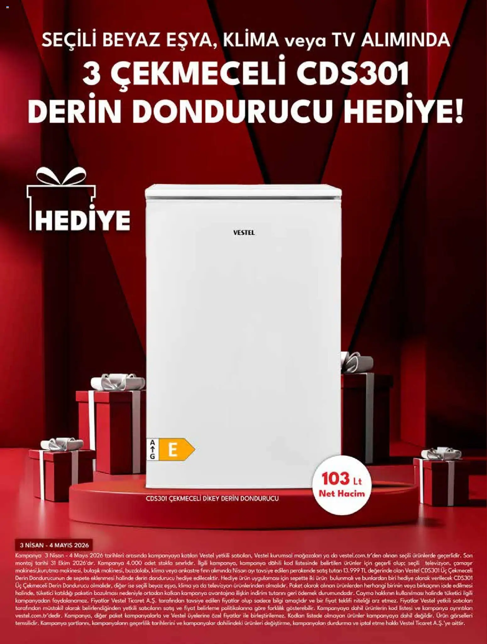 Vestel Katalog - 03.04.2026 tarihinden itibaren geçerlidir | Sayfa: 6 | Ürünler: TV, Dondurucu, Fırın, Klima