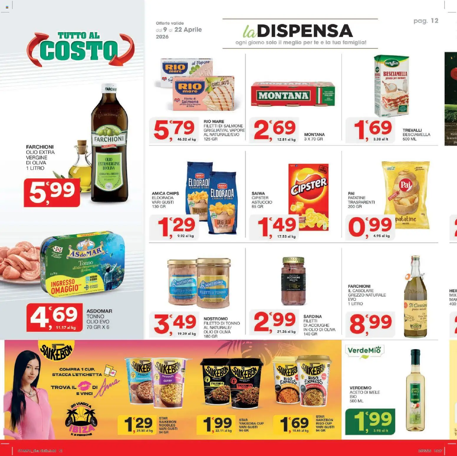 Volantino SISA del 09.04.2026 | Pagina: 12 | Prodotti: Riso, Tonno, Aceto, Besciamella
