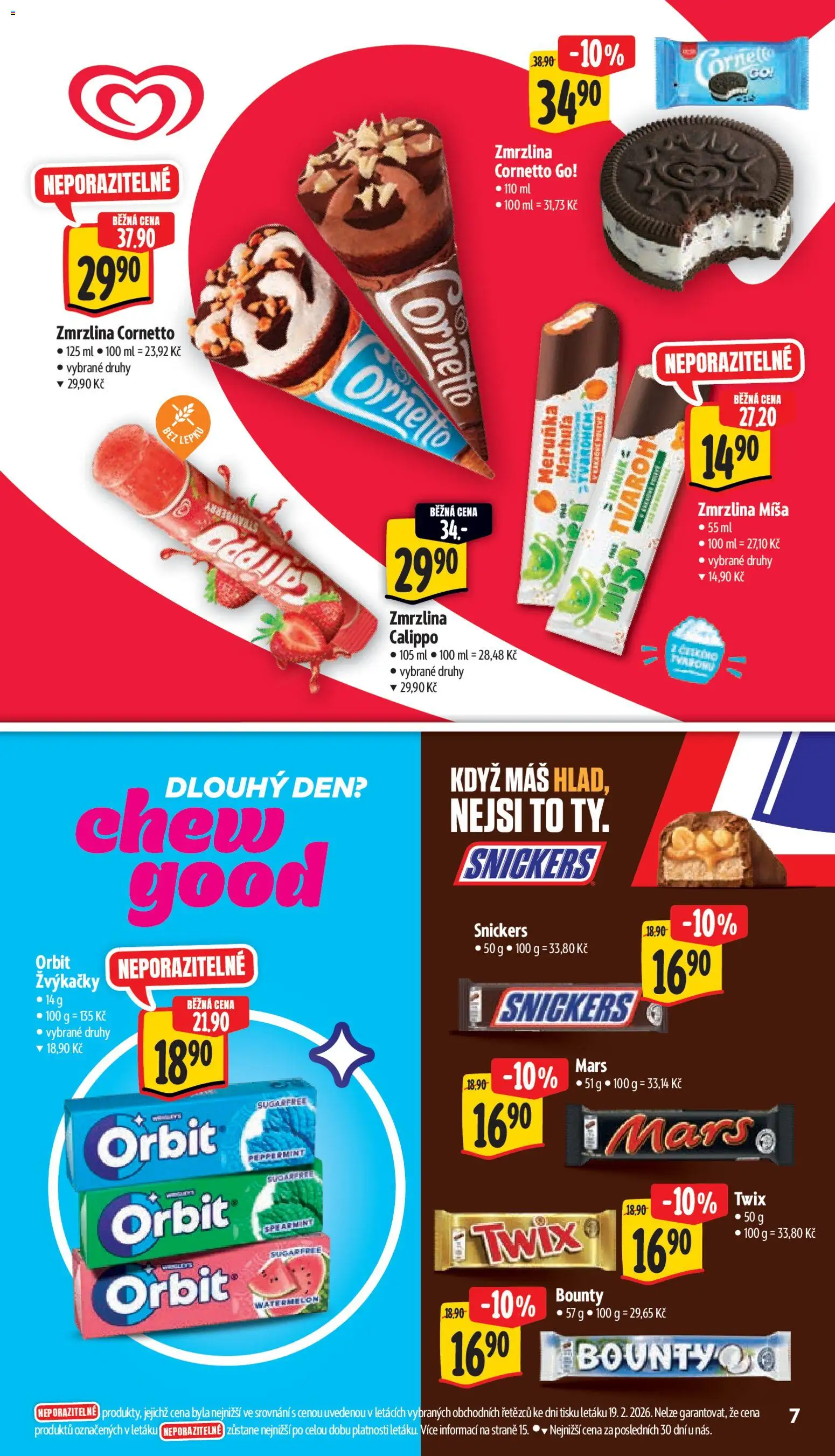 Albert leták - Supermarket od 25.02.2026 | Strana: 13 | Produkty: Twix, Tvaroh, Zmrzlina
