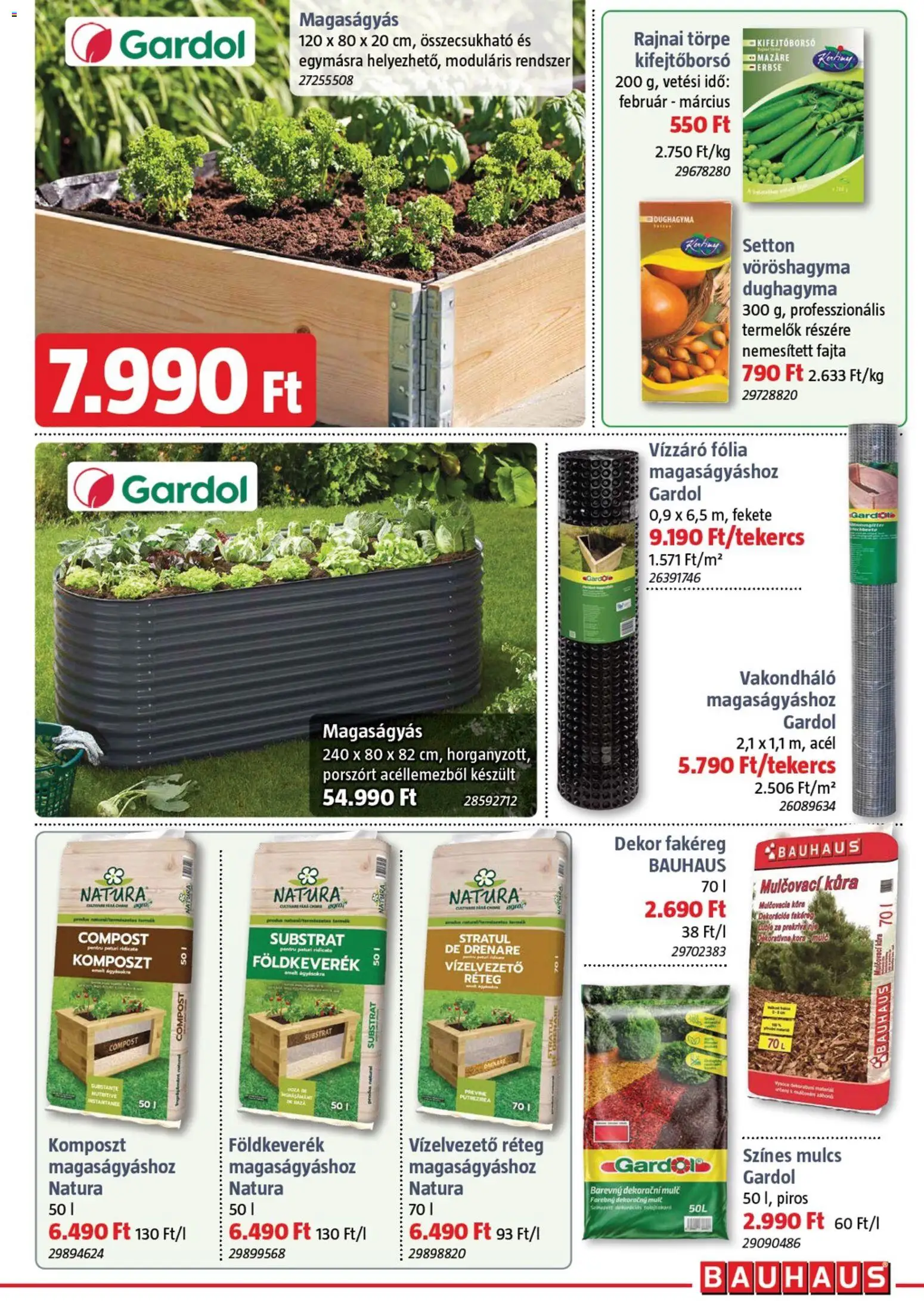 Bauhaus akciós ujság - amely érvényes a következő dátumtól: 05.03.2026 | Oldal: 5 | Termékek: Vöröshagyma, Magaságyás