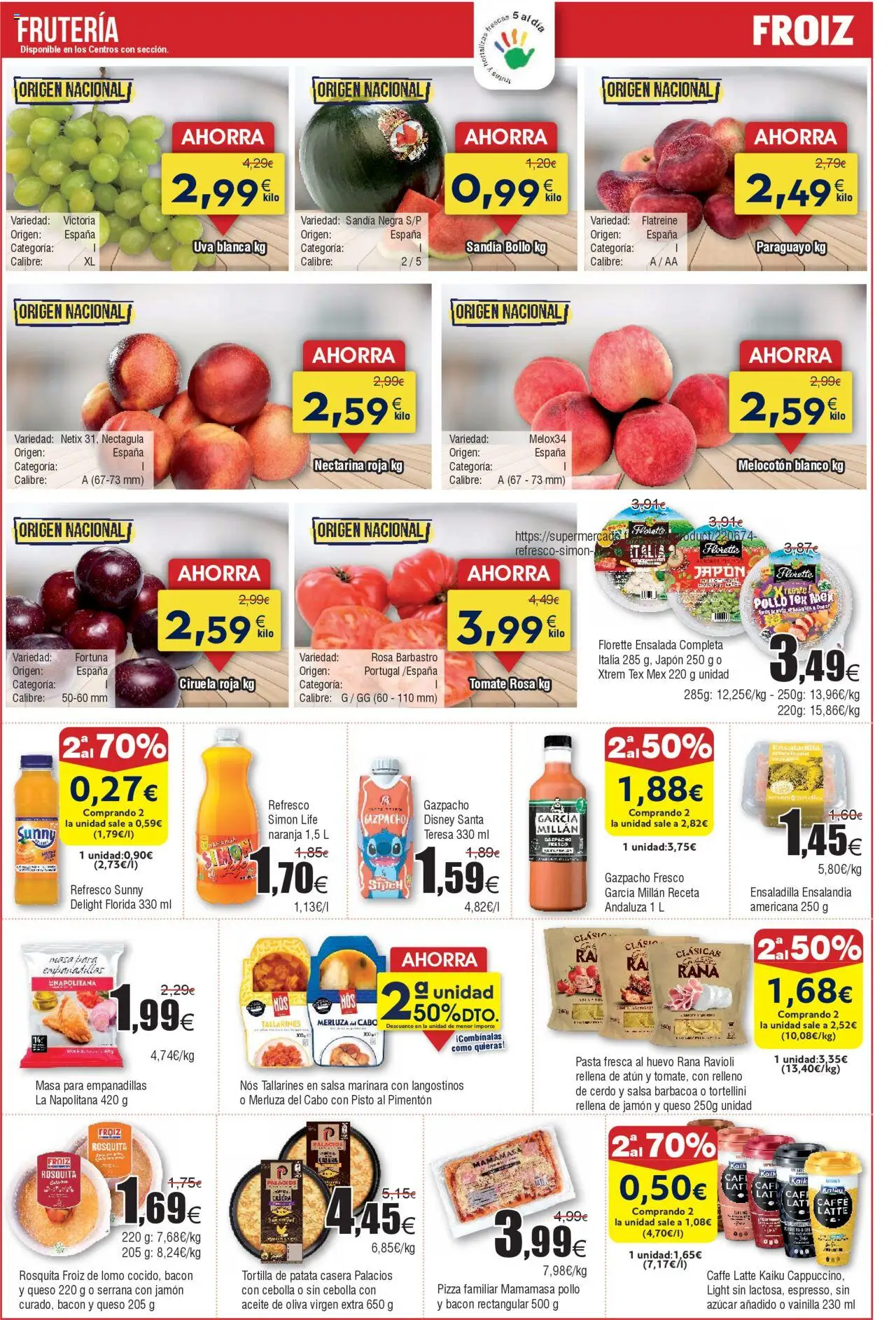 Froiz folleto │ válido desde el 12.08.2025 | Página: 2 | Productos: Ensalada, Παγωμένο τσάι, Barbacoa, Sandía