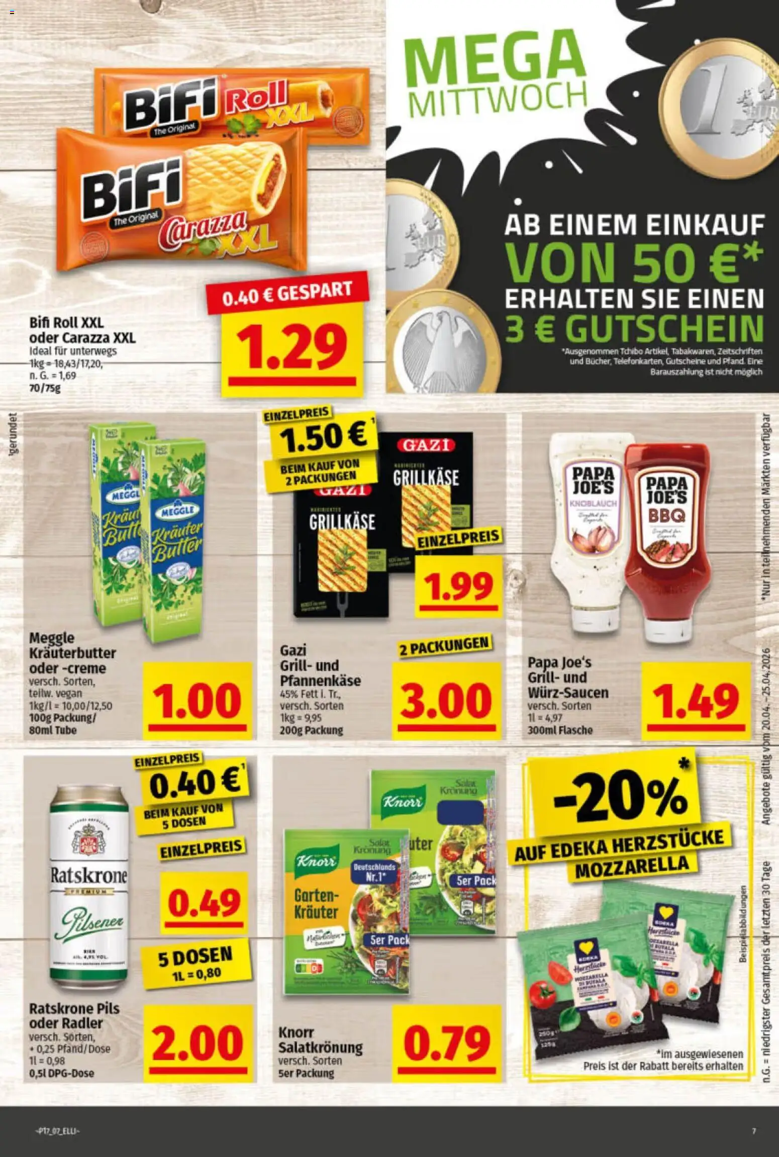 Elli Markt Prospekt Greffen – gültig ab 20.04.2026 | Seite: 7 | Produkte: Butter, Knorr, Radler, Salat