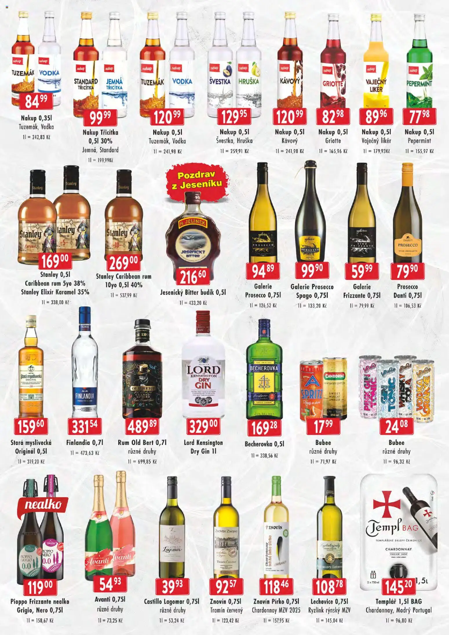 Astur & Qanto leták - cash&carry Jeseník, Krnov od 15.04.2026 | Strana: 2 | Produkty: Víno, Gin, Becherovka, Tramín červený