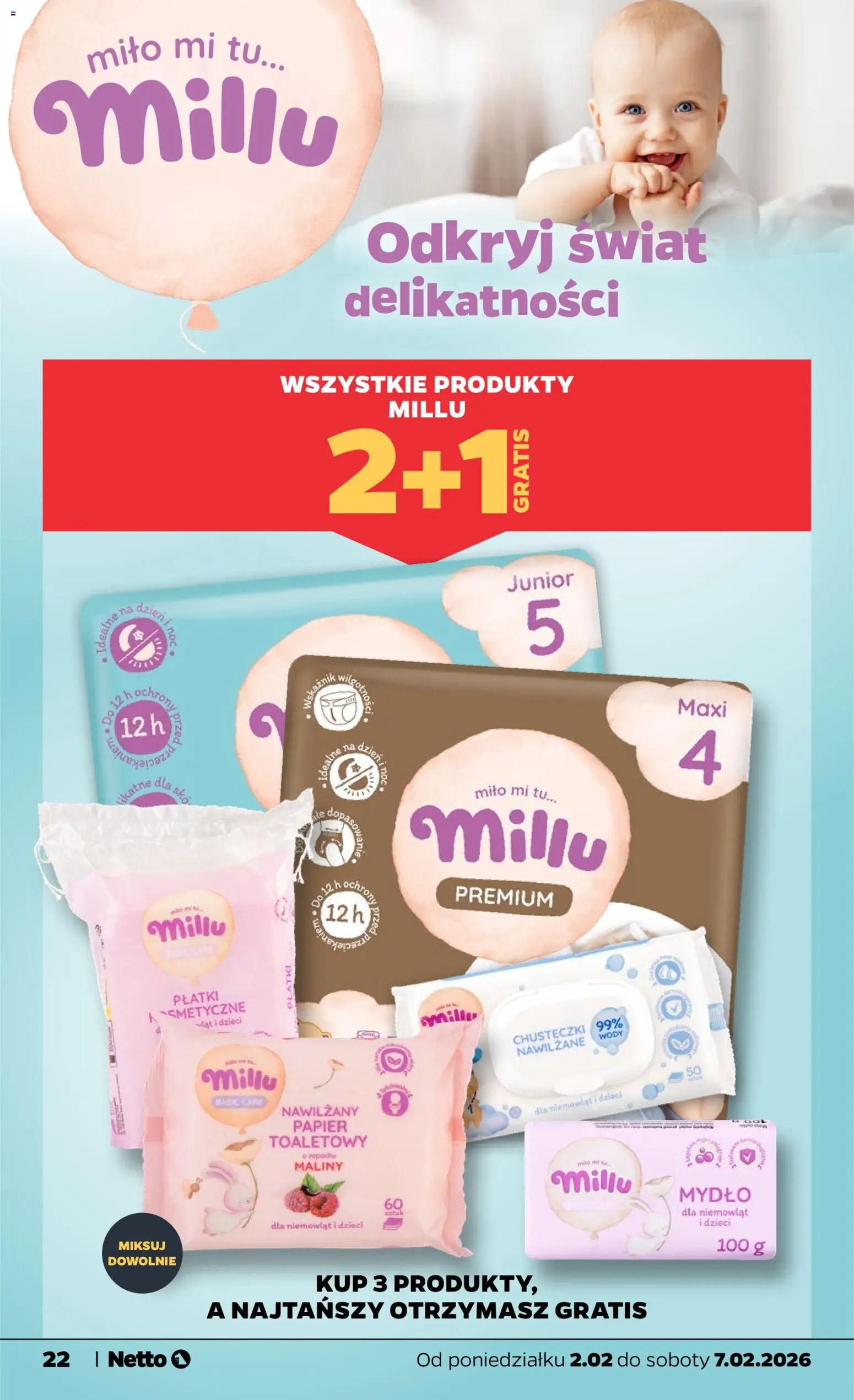 Netto gazetka - Spożywcza od 02.02.2026 | Strona: 22 | Produkty: Maliny, Papier toaletowy, Płatki, Mydło