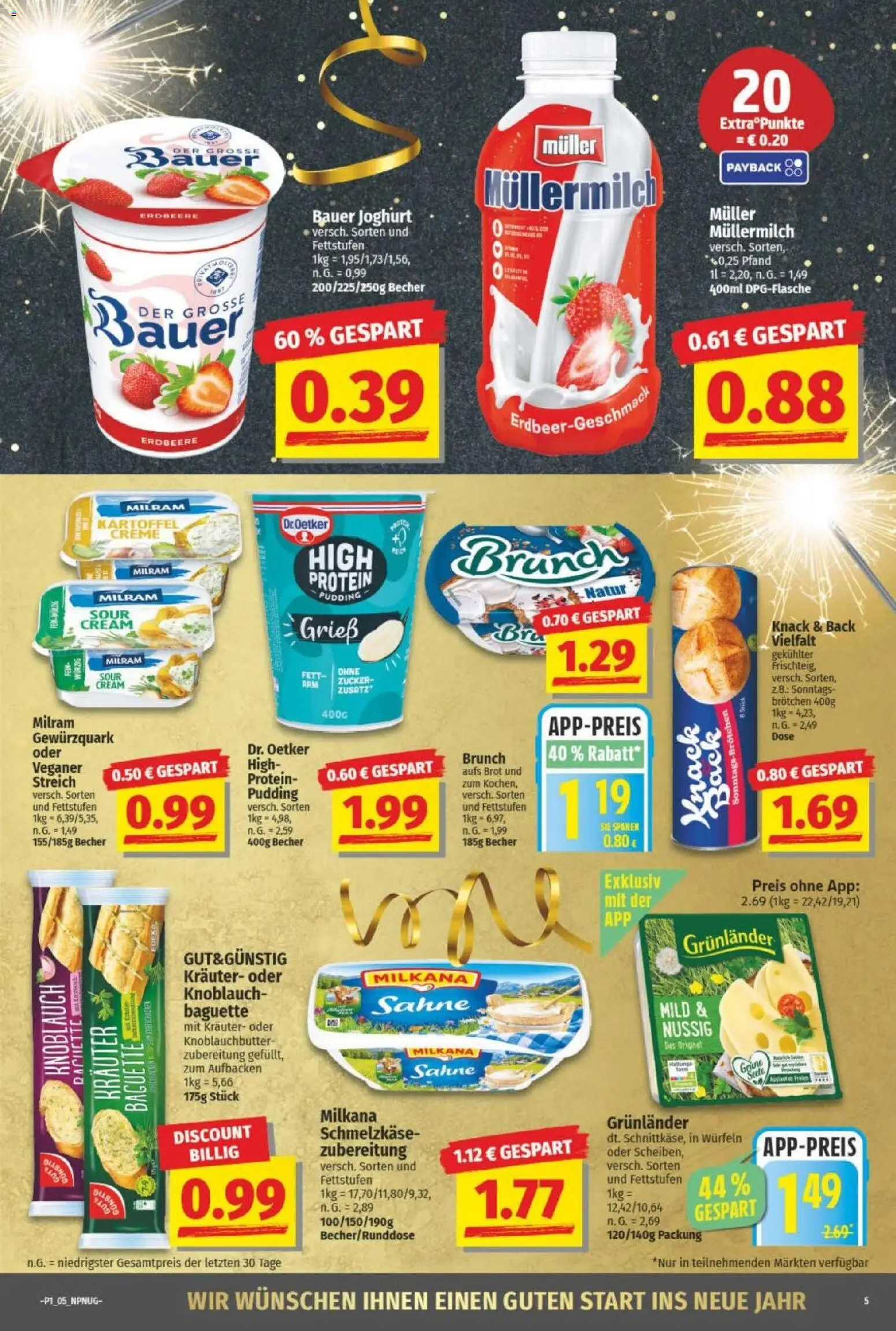 NP Discount Prospekt – gültig ab 28.12.2025 | Seite: 5 | Produkte: Baguette, Milram, Zucker, Sahne