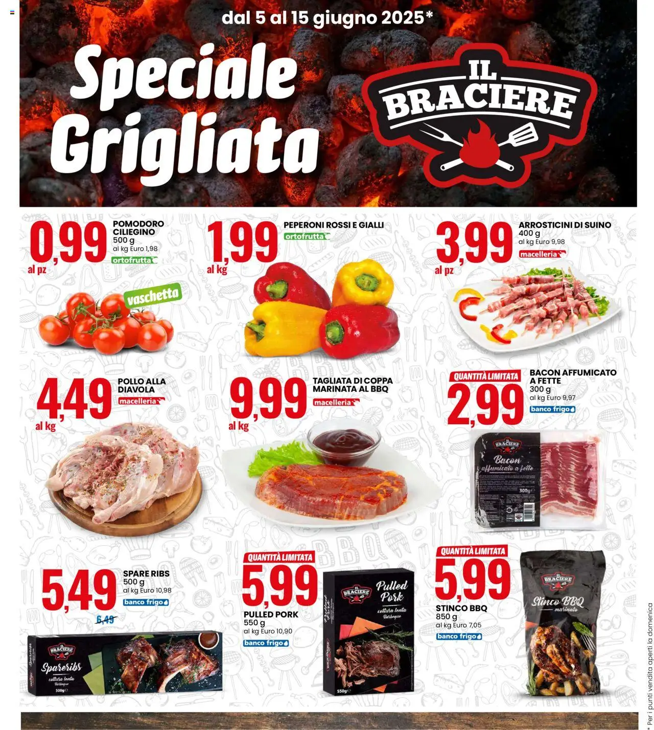 Volantino Eurospin del 05.06.2025 | Pagina: 2 | Prodotti: Pollo, Peperoni, Suino, Arrosticini