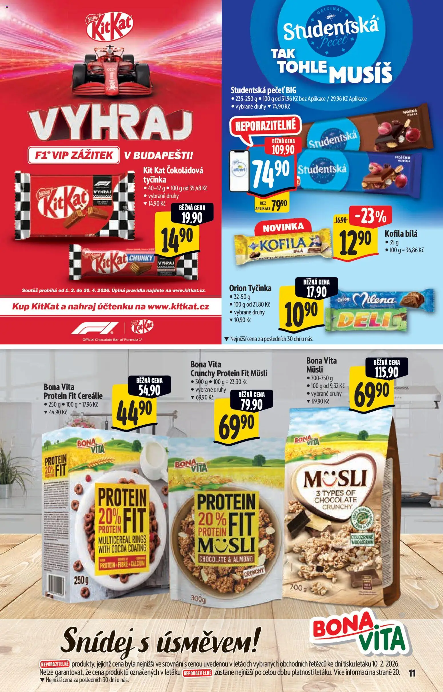 Albert katalog - Hypermarket od 18.02.2026 | Strana: 11 | Produkty: Cereálie, Kofila, Müsli, Protein