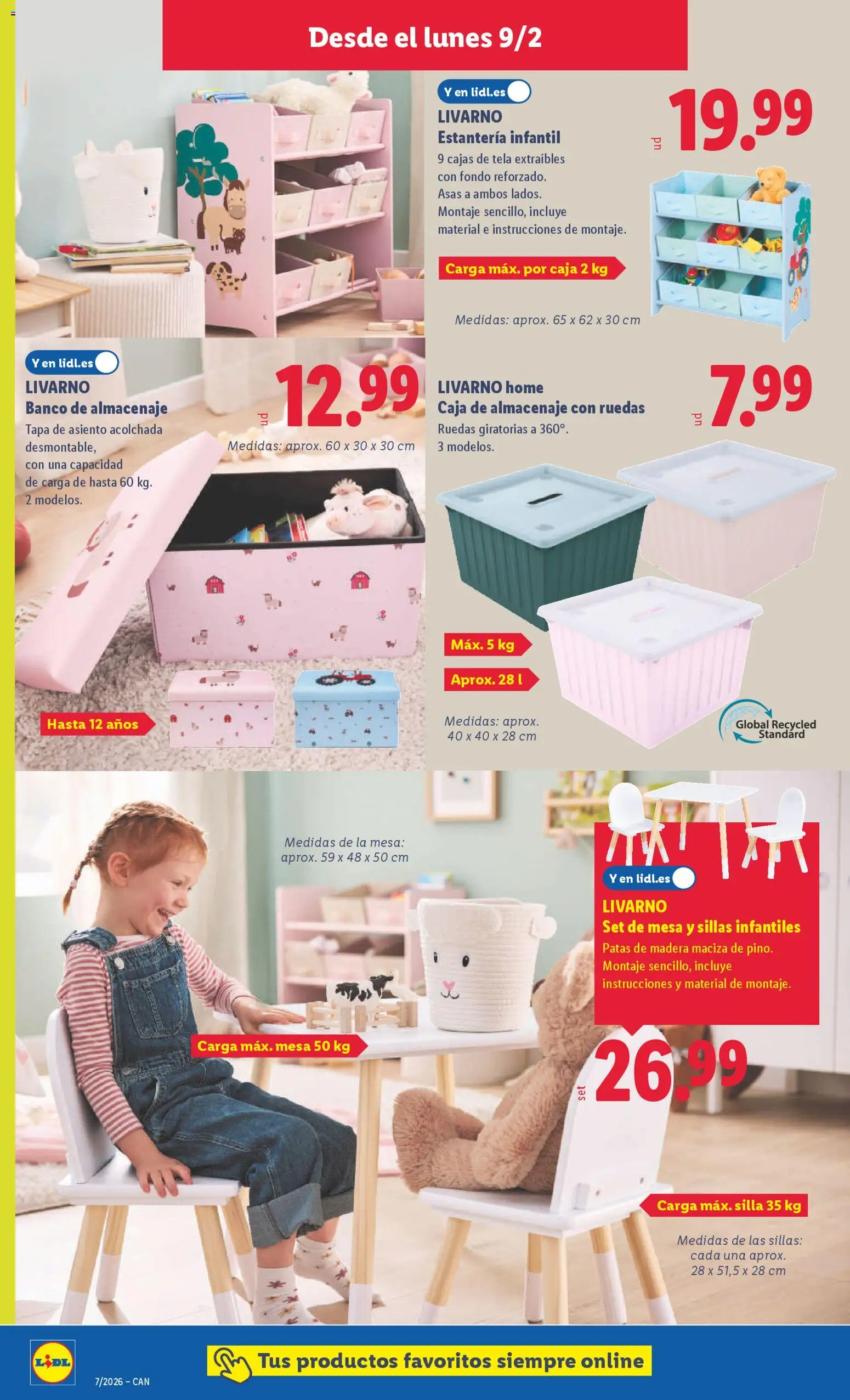 Lidl - Canarias │ válido desde el 09.02.2026 | Página: 12 | Productos: Almacenaje, Mesa, Silla, Caja