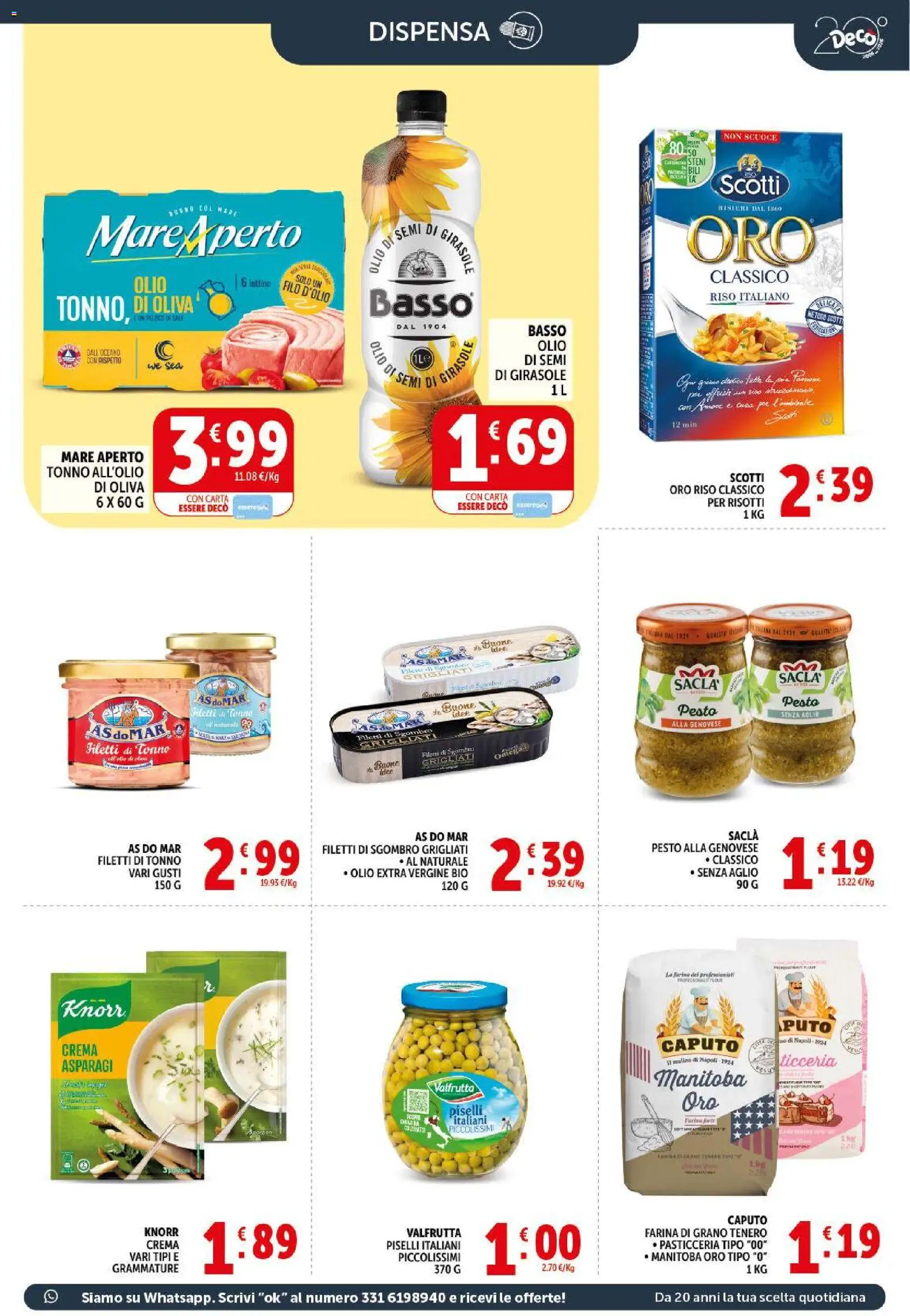 Volantino Decò del 17.03.2026 | Pagina: 13 | Prodotti: Crema, Riso, Olio extra vergine, Olio di semi di girasole