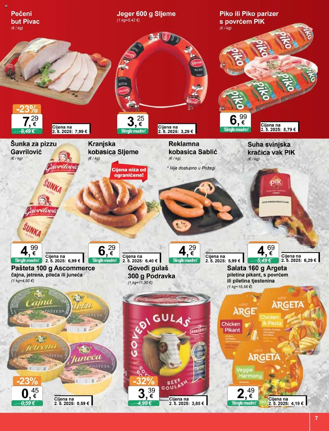 KTC katalog | vrijedi od 22.10.2025 | Stranica: 7 | Proizvodi: Podravka, Piletina, Tjestenina, Parizer