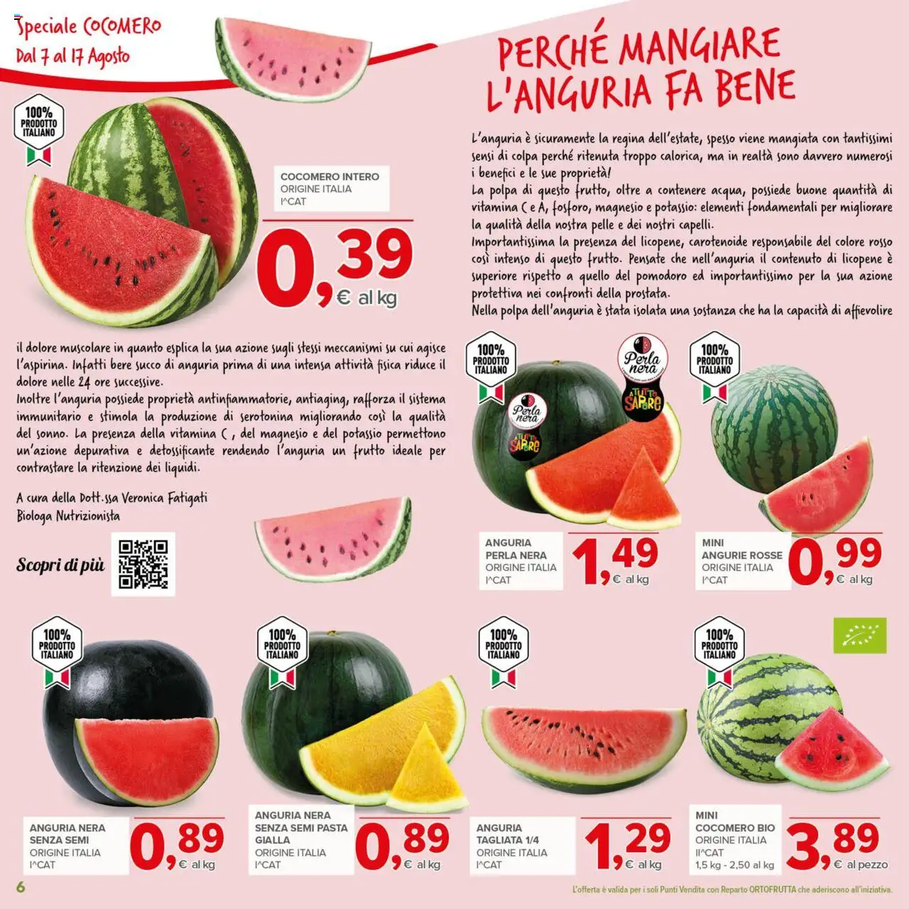 Volantino Todis del 07.08.2025 | Pagina: 6 | Prodotti: Succo, Pomodoro, Pasta, Anguria