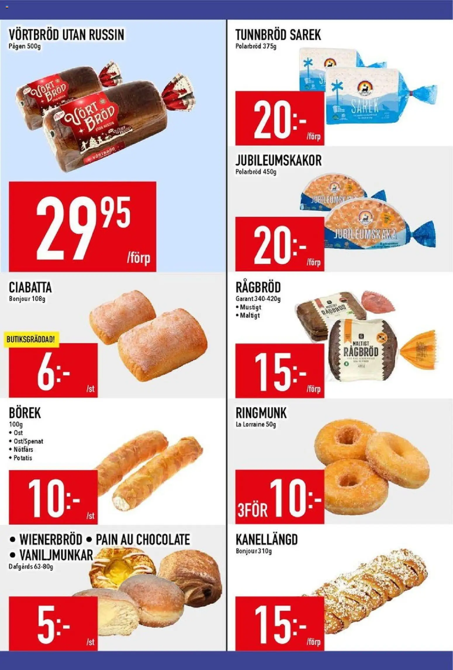 Matdax reklamblad aktuell från 22.12.2025 | Sida: 16 | Produkter: Tunnbröd, Ost, Bröd, Potatis