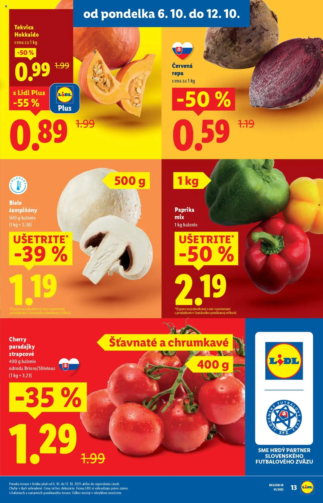 Nové Lidl akcie – leták je platný od 06.10.2025 | Strana: 17 | Produkty: Paprika, Paradajky, Červená repa, Cherry paradajky