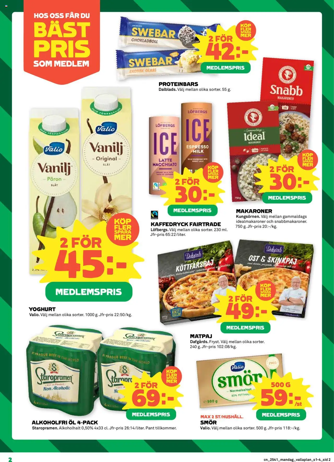 Coop reklamblad aktuell från 06.10.2025 | Sida: 2 | Produkter: Smör, Öl, Te, Glass