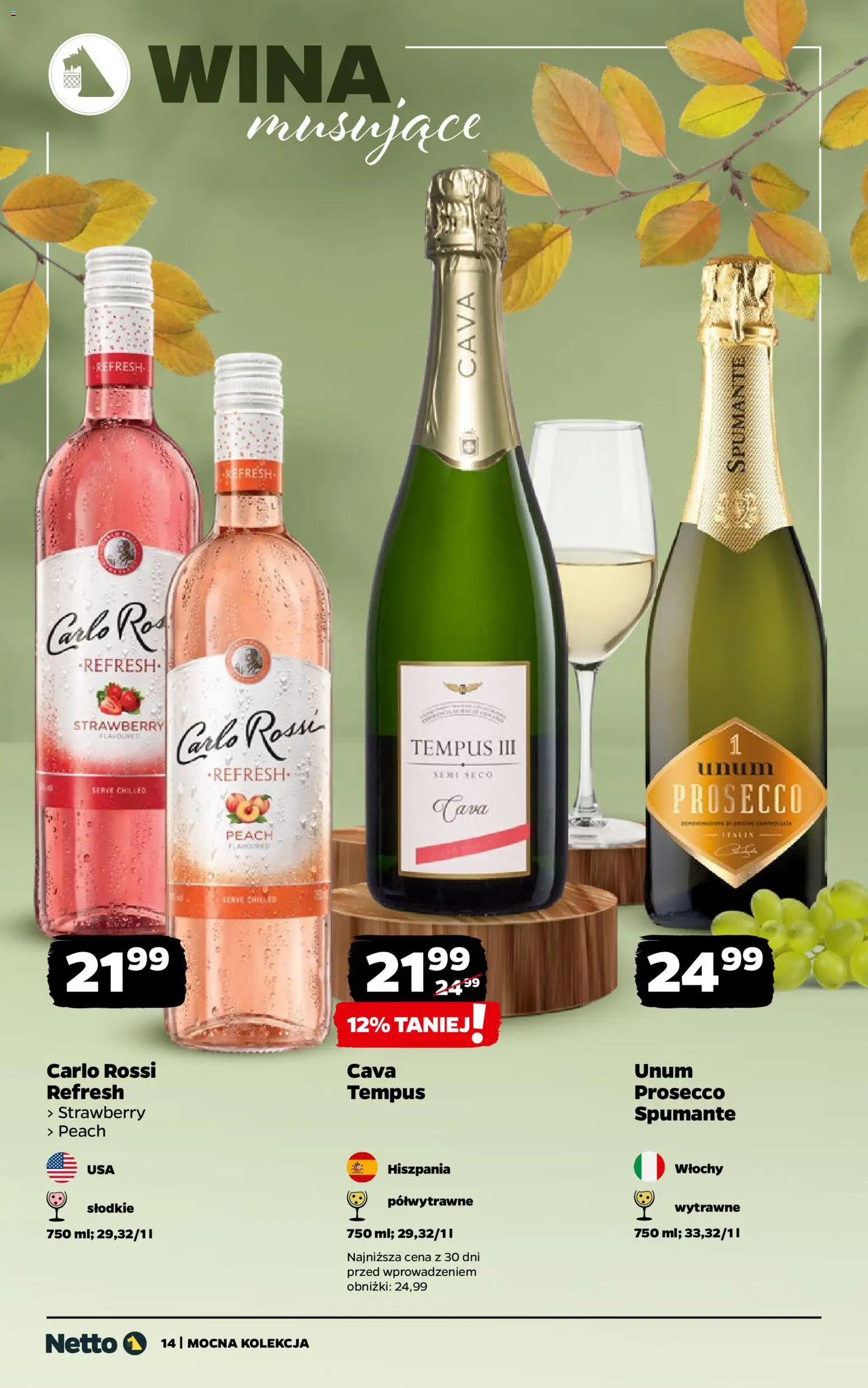 Netto gazetka - Wina od 27.10.2025 | Strona: 14 | Produkty: Prosecco, Carlo Rossi
