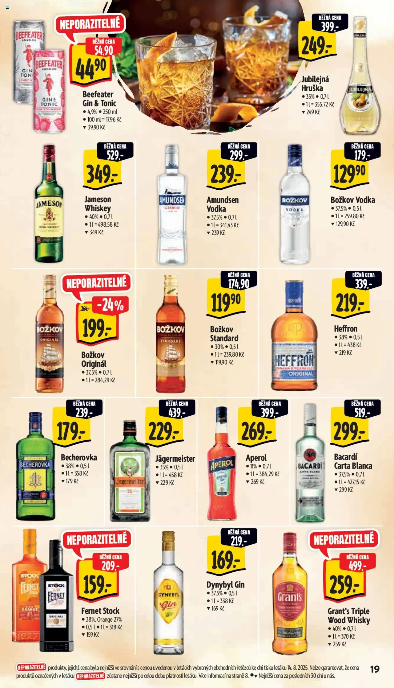 Albert leták - Supermarket od 20.08.2025 | Strana: 27 | Produkty: Whiskey, Vodka, Whisky, Fernet