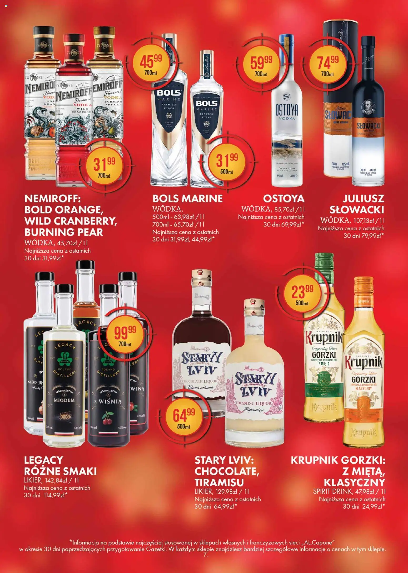 Al.Capone Gazetka od 13.11.2025 | Strona: 7 | Produkty: Tiramisu, Mięta, Vodka, Wódka