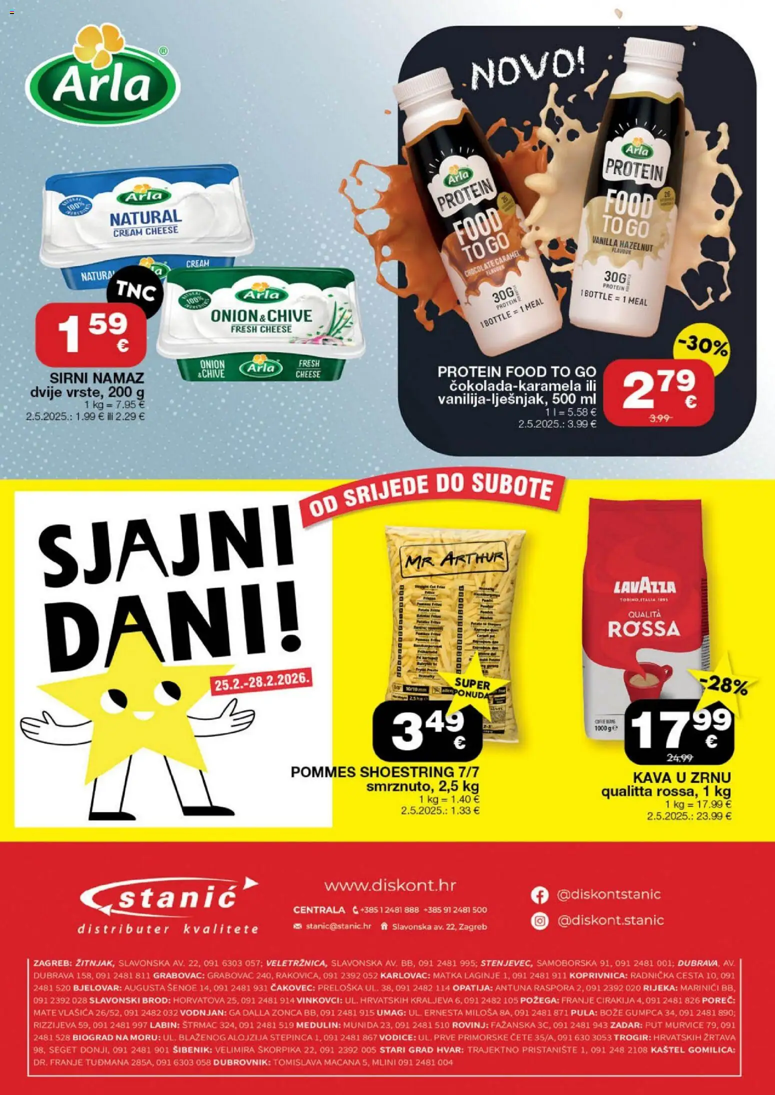Stanić Diskont katalog | vrijedi od 19.02.2026 | Stranica: 16 | Proizvodi: Kava u zrnu, Pommes frites, Kava, Namaz