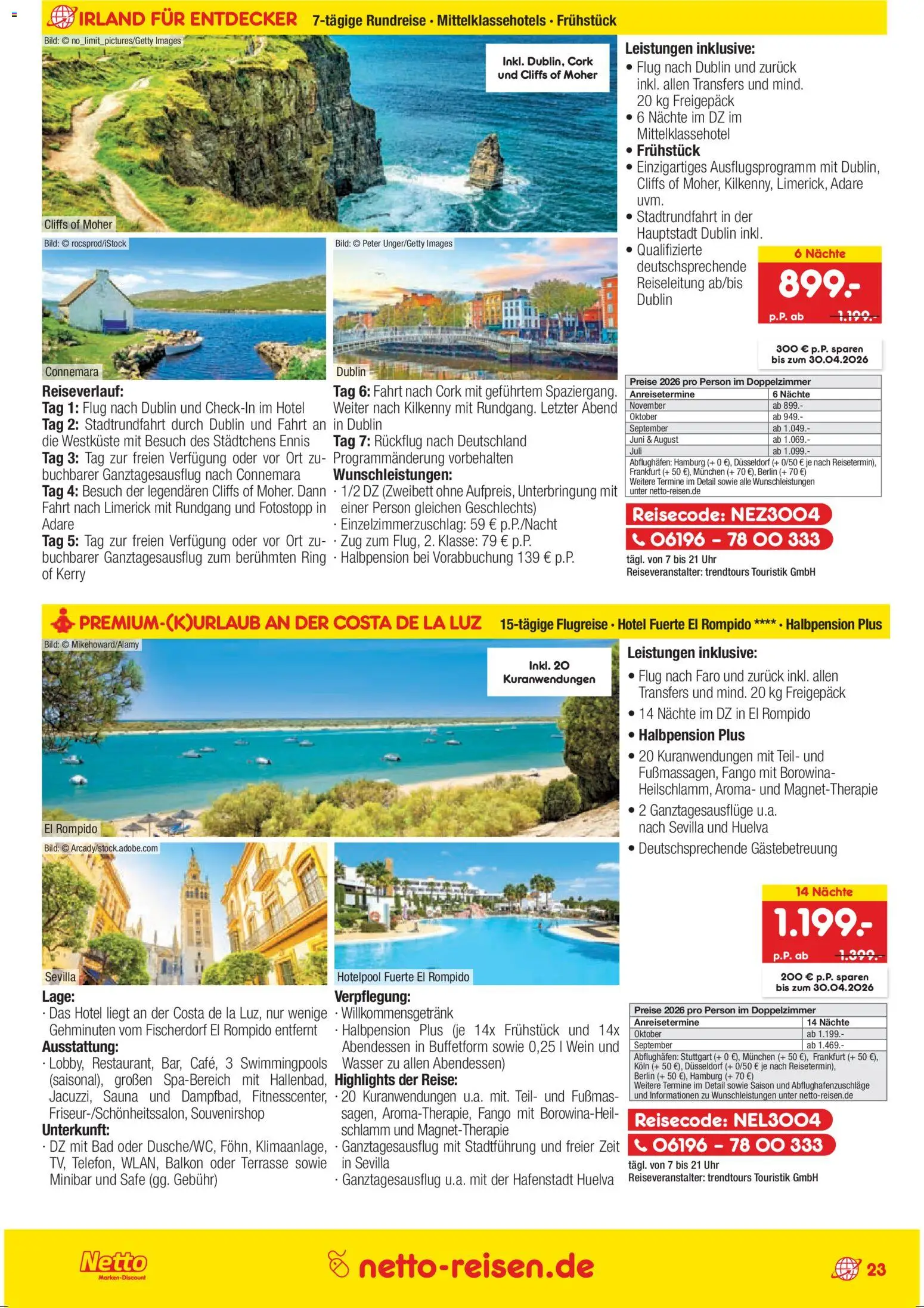 Netto Reisen Prospekt 	 | 26.03.2026 | Wie erhält man einen begrenzten Rabatt? | Deutschland