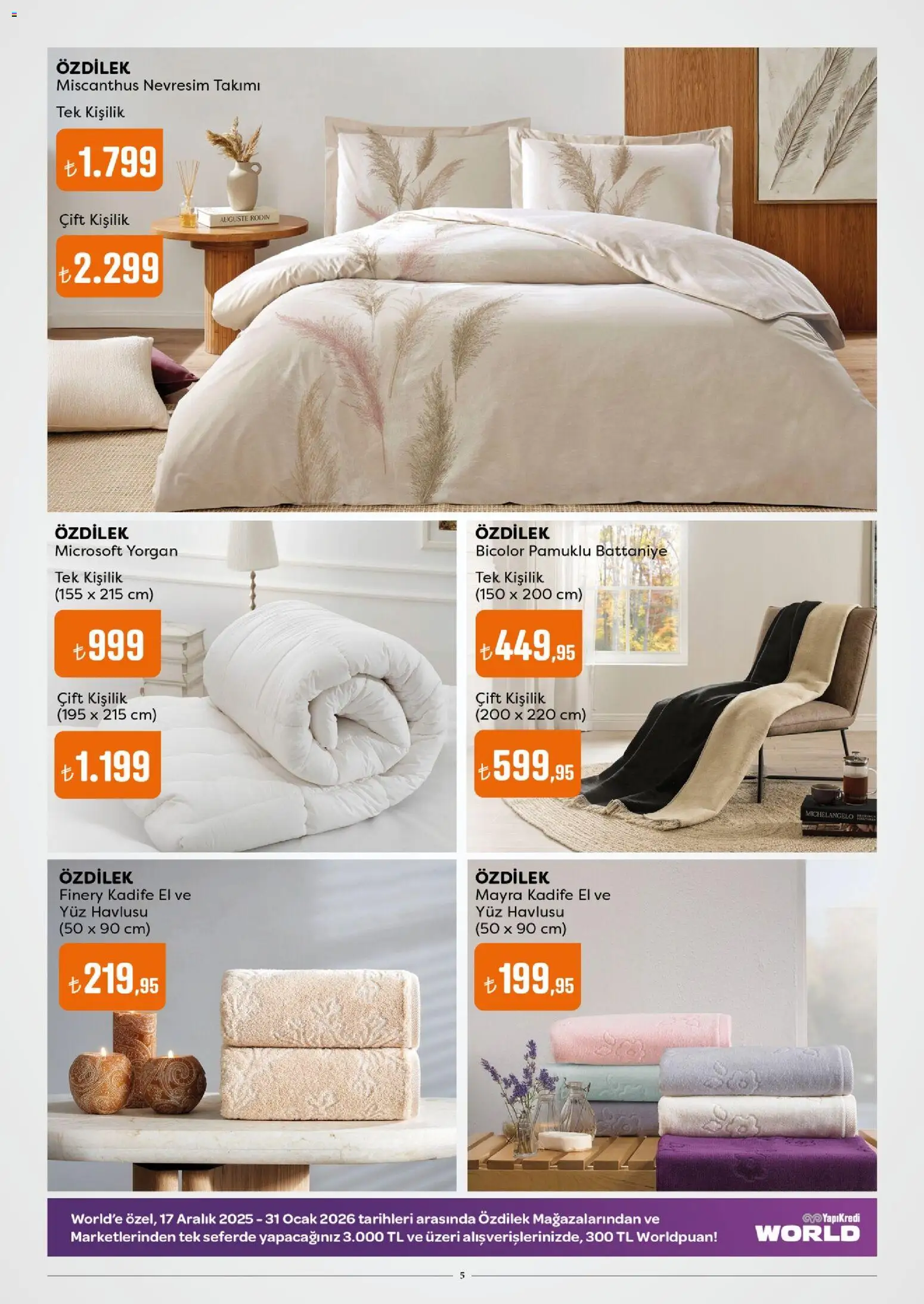 Özdilek Katalog - 15.01.2026 tarihinden itibaren geçerlidir | Sayfa: 5 | Ürünler: Battaniye, Nevresim, Yorgan, Ocak