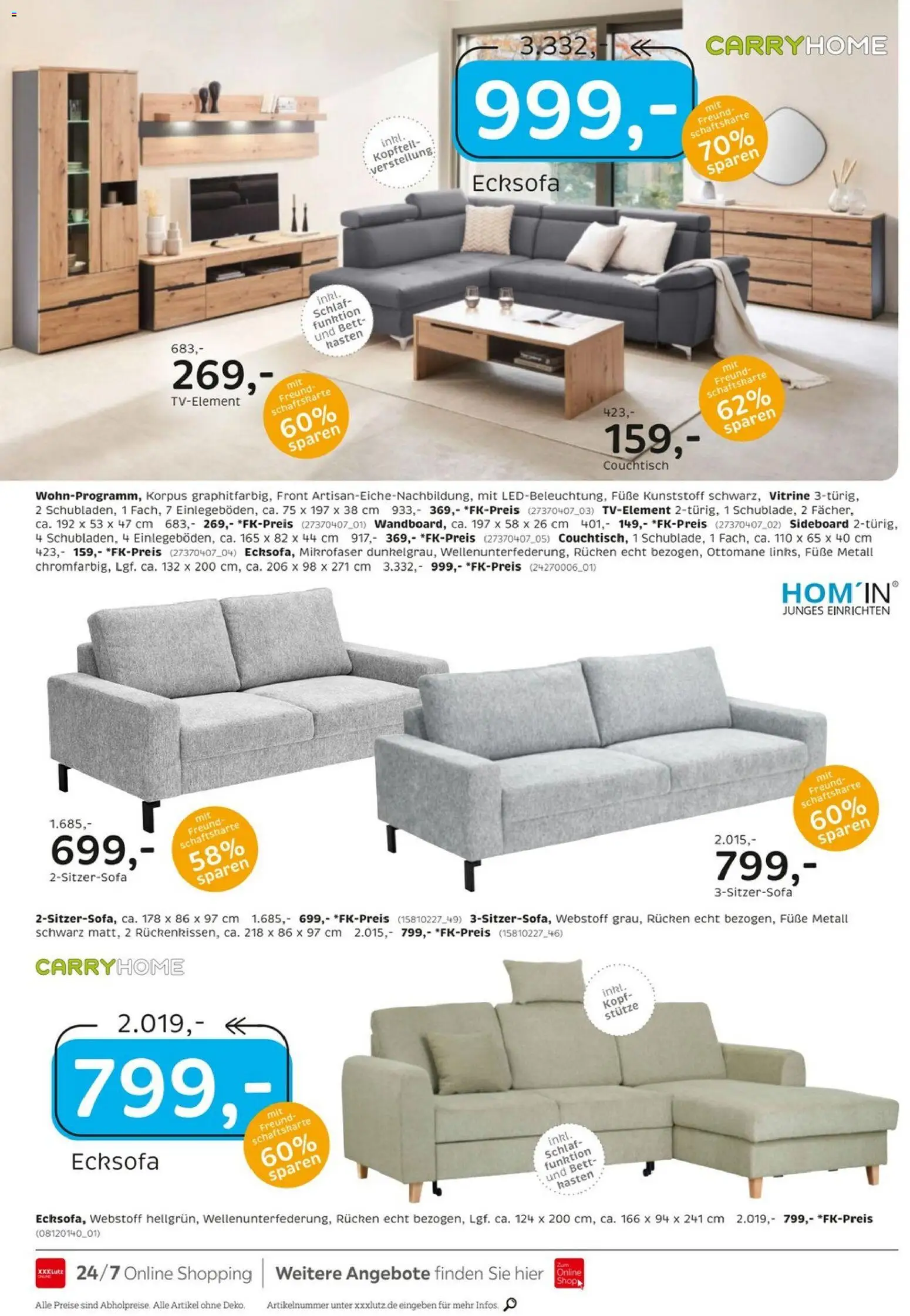 XXXLutz Junges Wohnen – gültig ab 29.03.2026 | Seite: 4 | Produkte: Sideboard, Bett, Vitrine, Couchtisch
