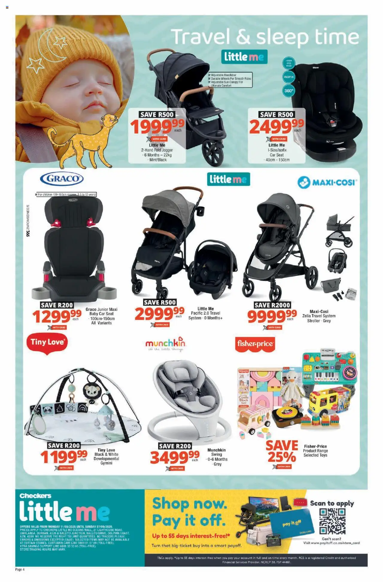 Checkers KwaZulu-Natal - Little Me August Promotion │ valid from 11.08.2025 | Page: 4 | Products: Jogger, Toys