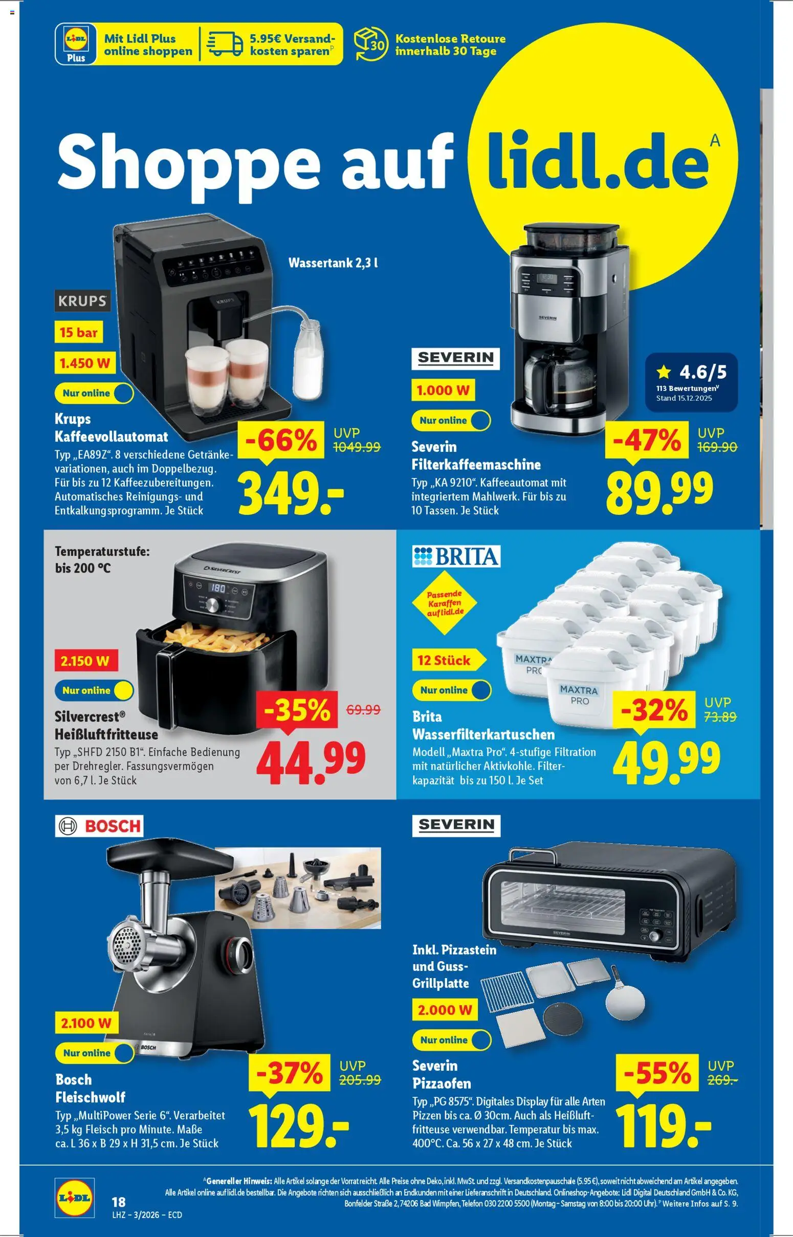 Lidl - Prospekt – gültig ab 12.01.2026 | Seite: 16 | Produkte: Krups, Kaffeevollautomat, Fritteuse, Telefon