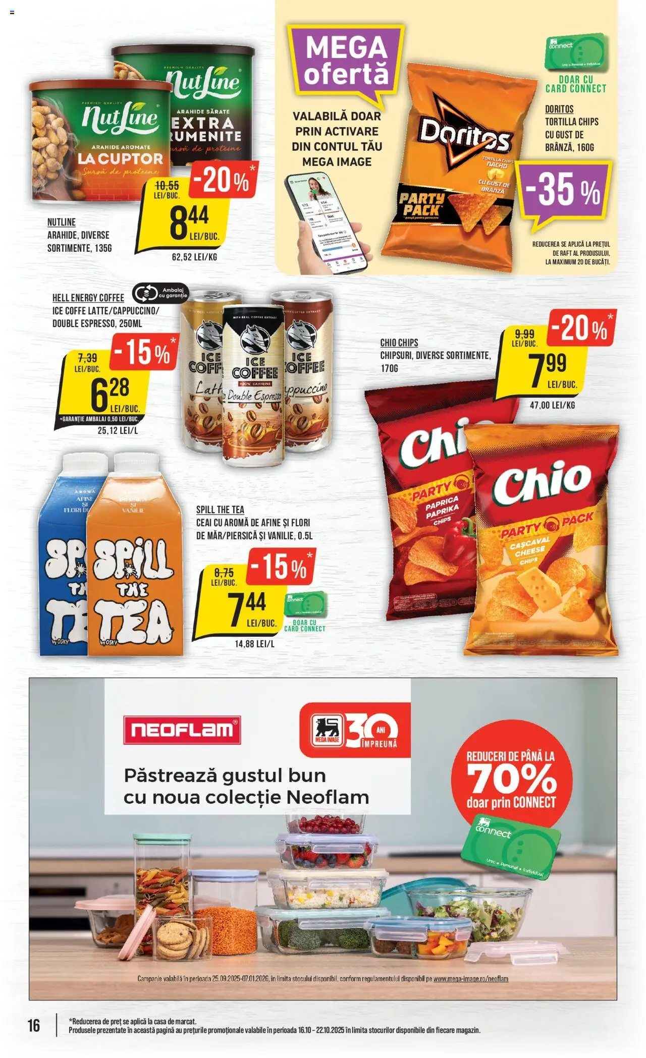 Noul catalog Mega Image – valabil de la 16.10.2025 | Pagină: 16 | Produse: Afine, Masaüstü kılıfı, Brânză, Ceai