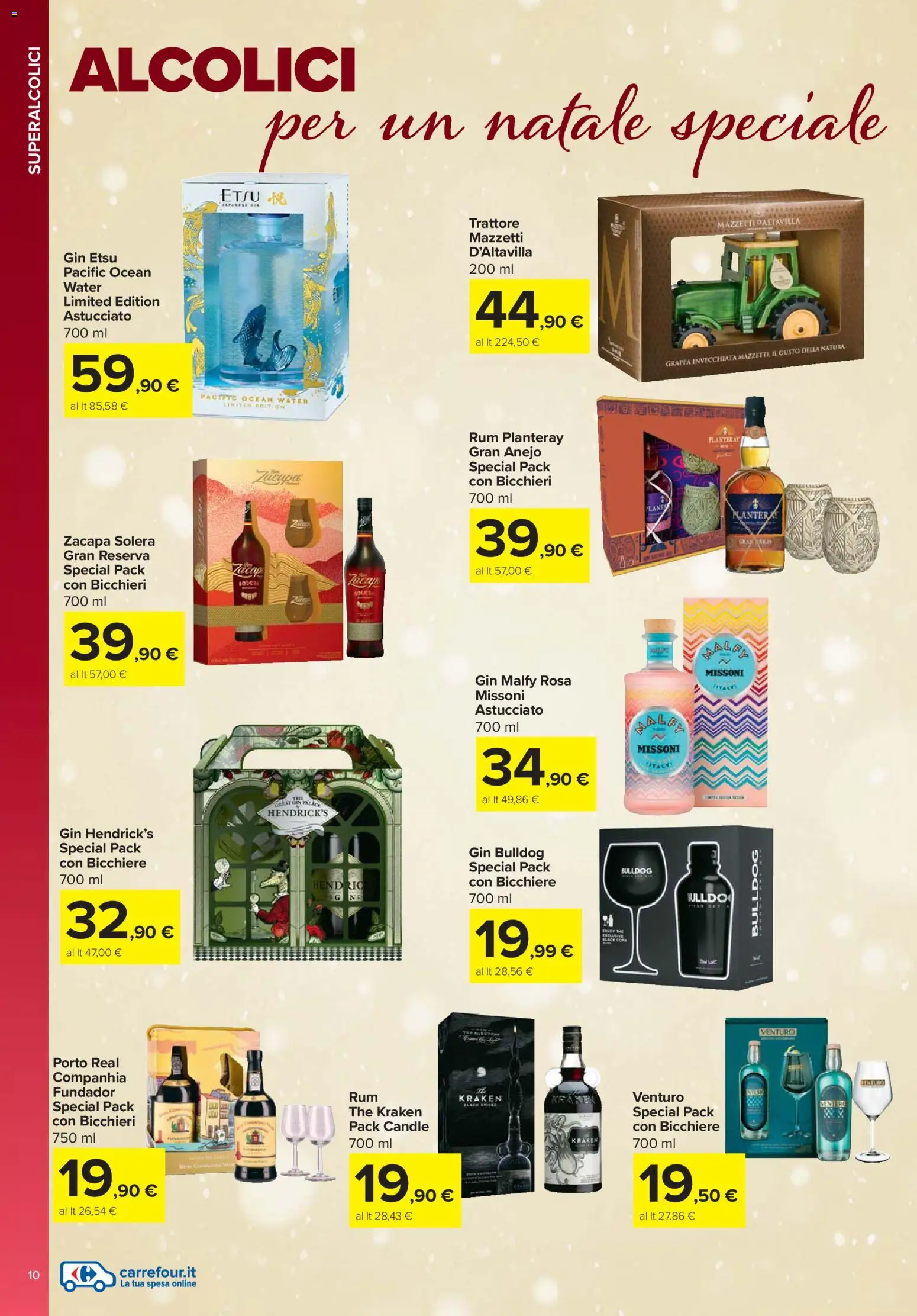 Volantino Carrefour del 13.11.2025 | Pagina: 10 | Prodotti: Gin, Rum, The, Grappa