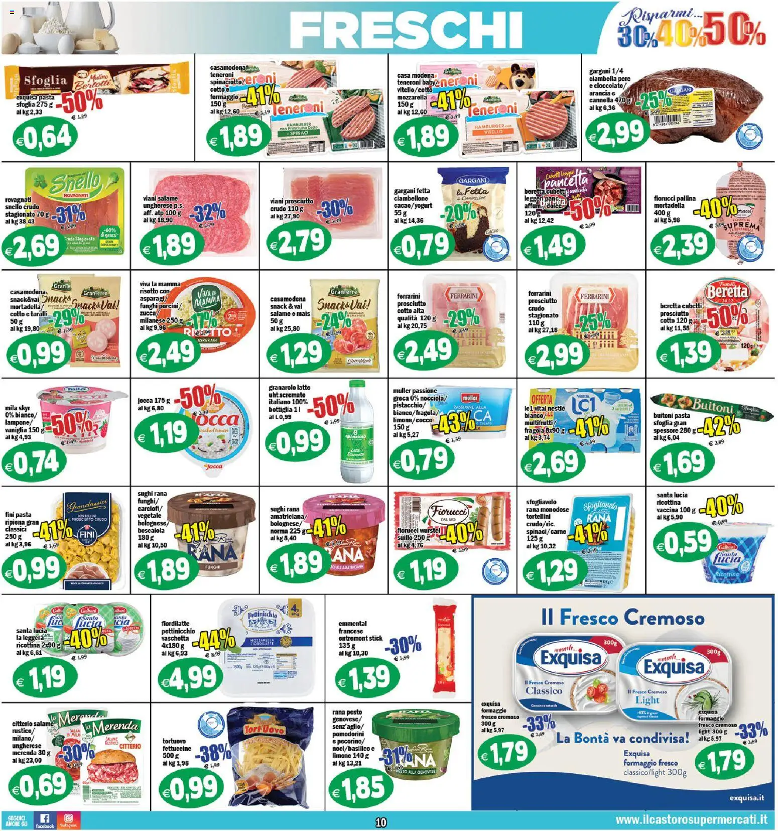 Volantino Il Castoro del 07.11.2025 | Pagina: 10 | Prodotti: Pomodorini, Pasta sfoglia, Pesto, Fettuccine