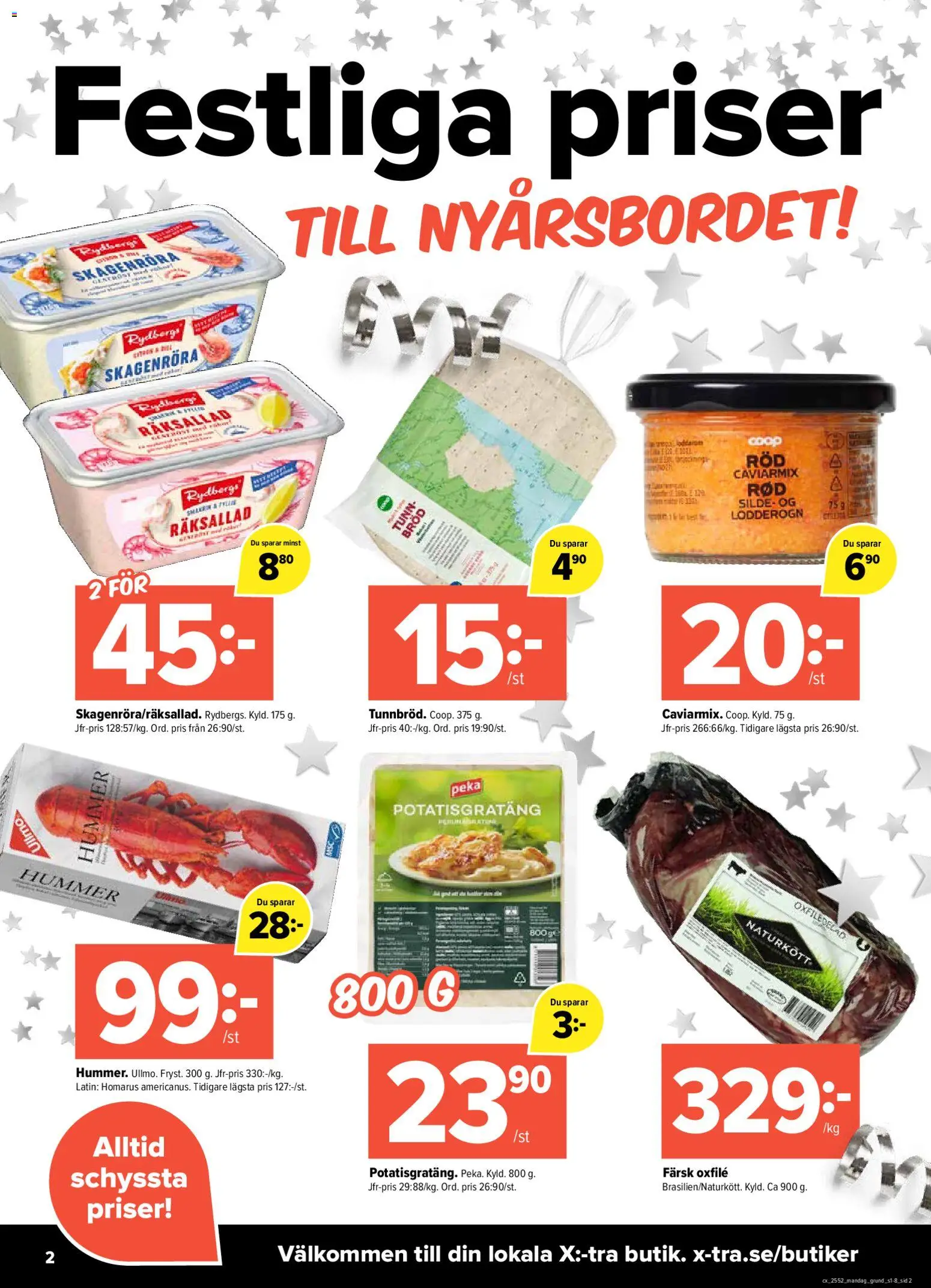 Coop X:-TRA reklamblad aktuell från 27.12.2025 | Sida: 2 | Produkter: Potatisgratäng, Bröd, Oxfilé