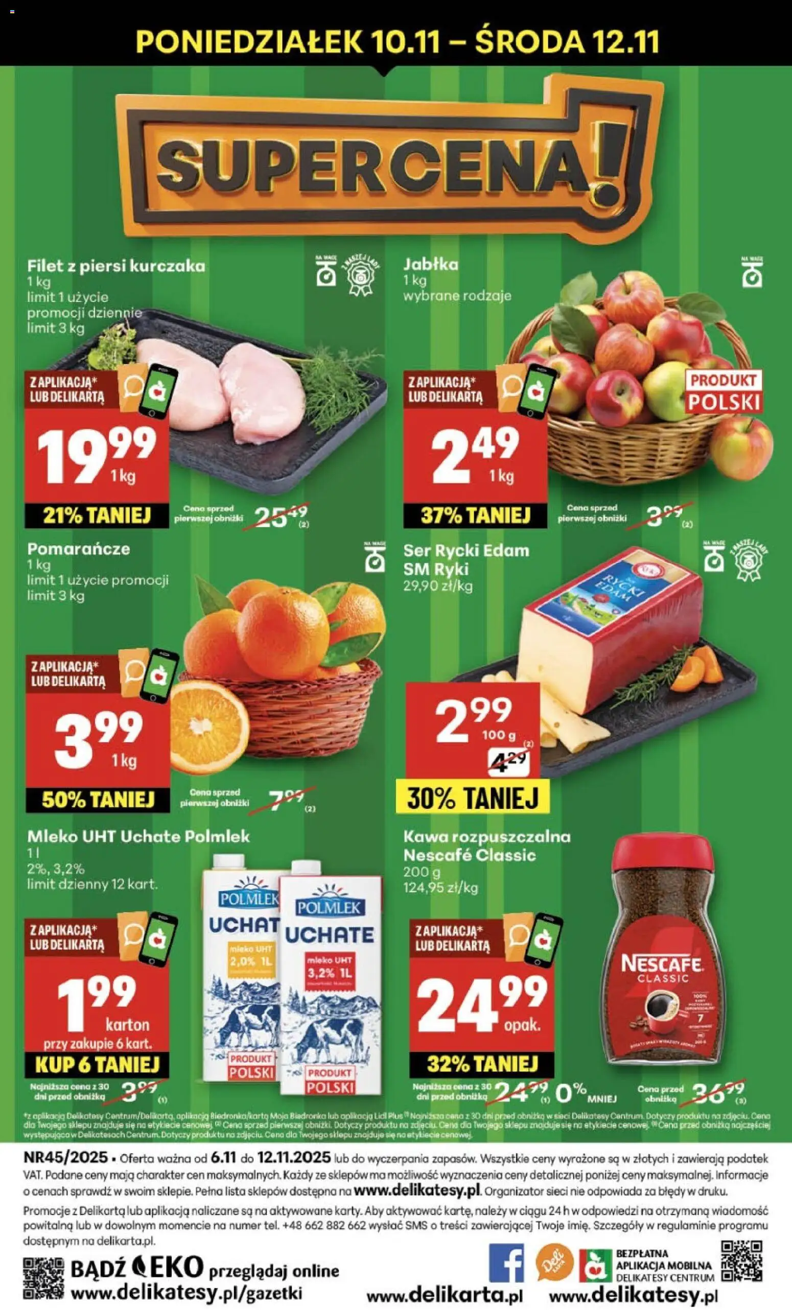 Delikatesy Centrum Gazetka od 06.11.2025 | Strona: 40 | Produkty: Piersi, Nescafe, Kawa rozpuszczalna, Kawa