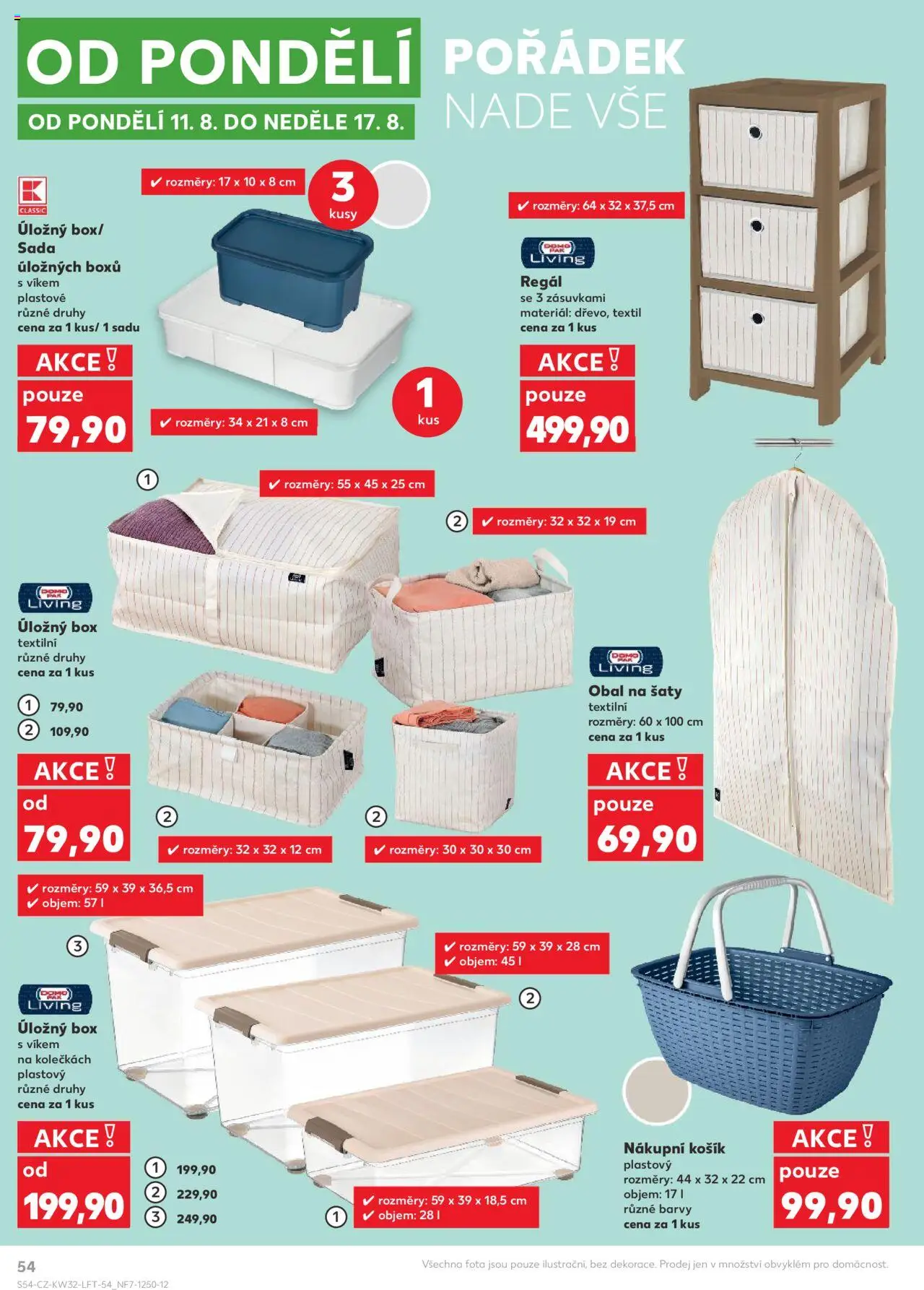 Kaufland leták od 06.08.2025 | Strana: 54 | Produkty: Úložný box, Obal na šaty, Úložný box s víkem, Barvy