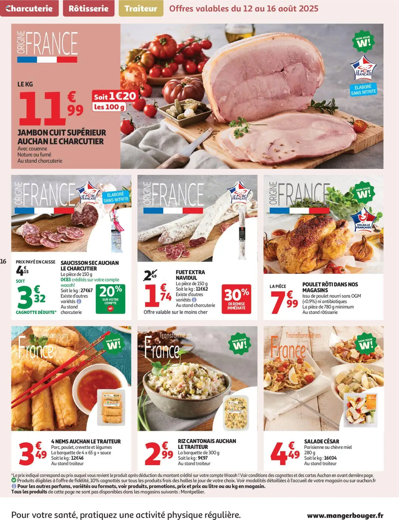  | Page: 16 | Produits: Salade, Saucisson, Saucisson sec, Riz