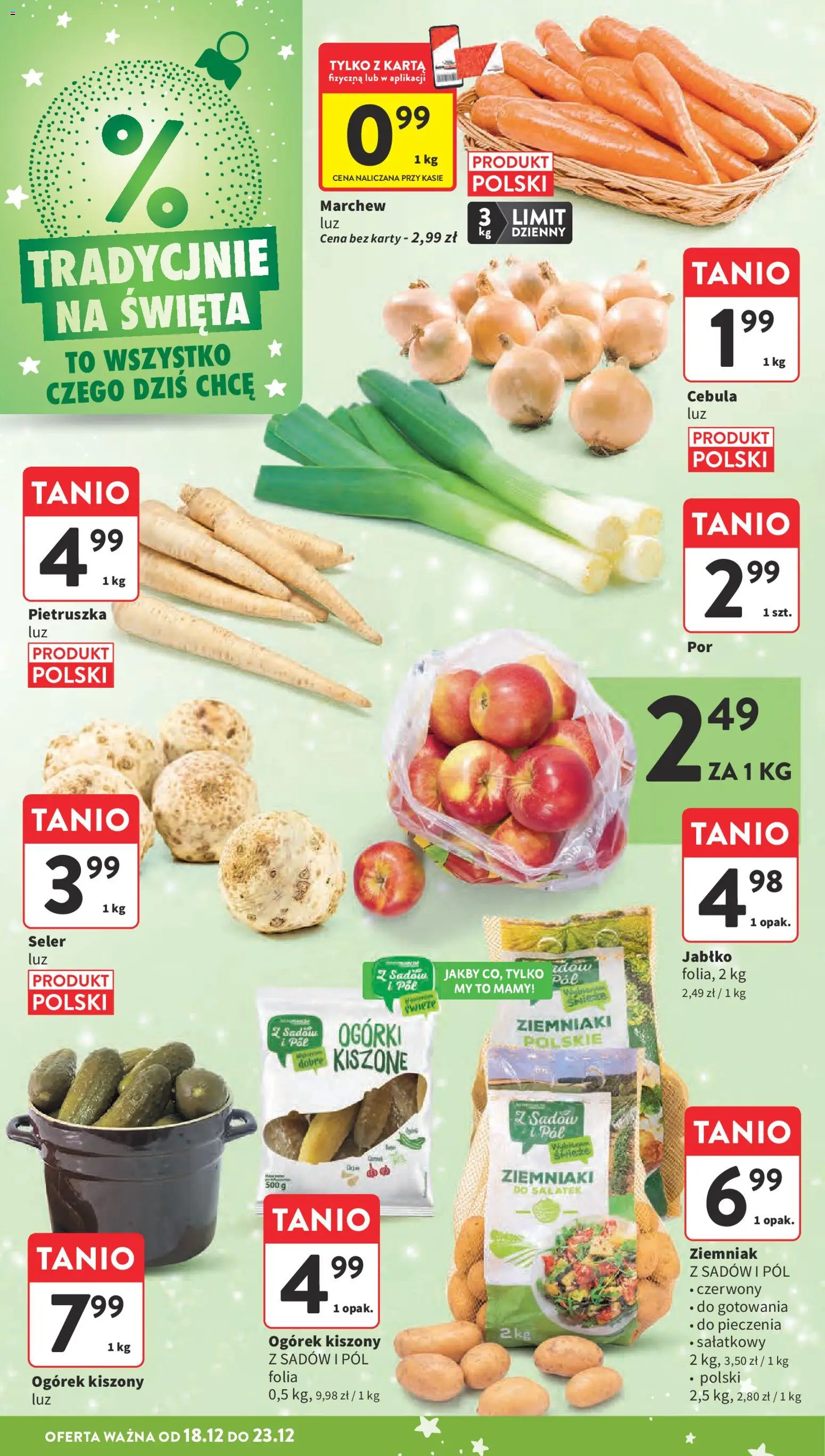 Intermarche Gazetka od 18.12.2025 | Strona: 34 | Produkty: Karta, Pietruszka, Ogórki, Ziemniaki