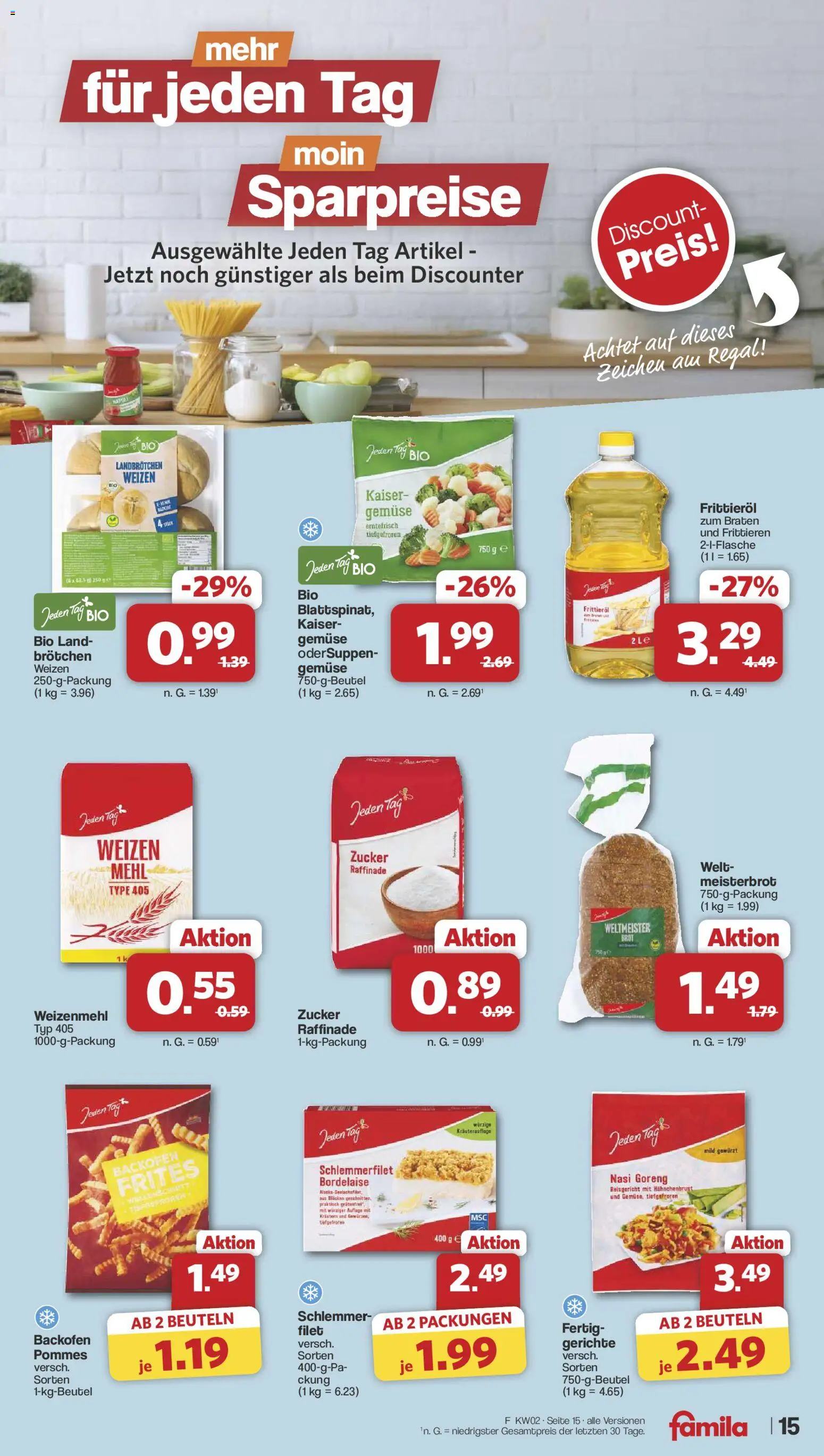 Famila Nordwest Prospekt 	 – gültig ab 05.01.2026 | Seite: 15 | Produkte: Mehl, Regal, Zucker, Backofen