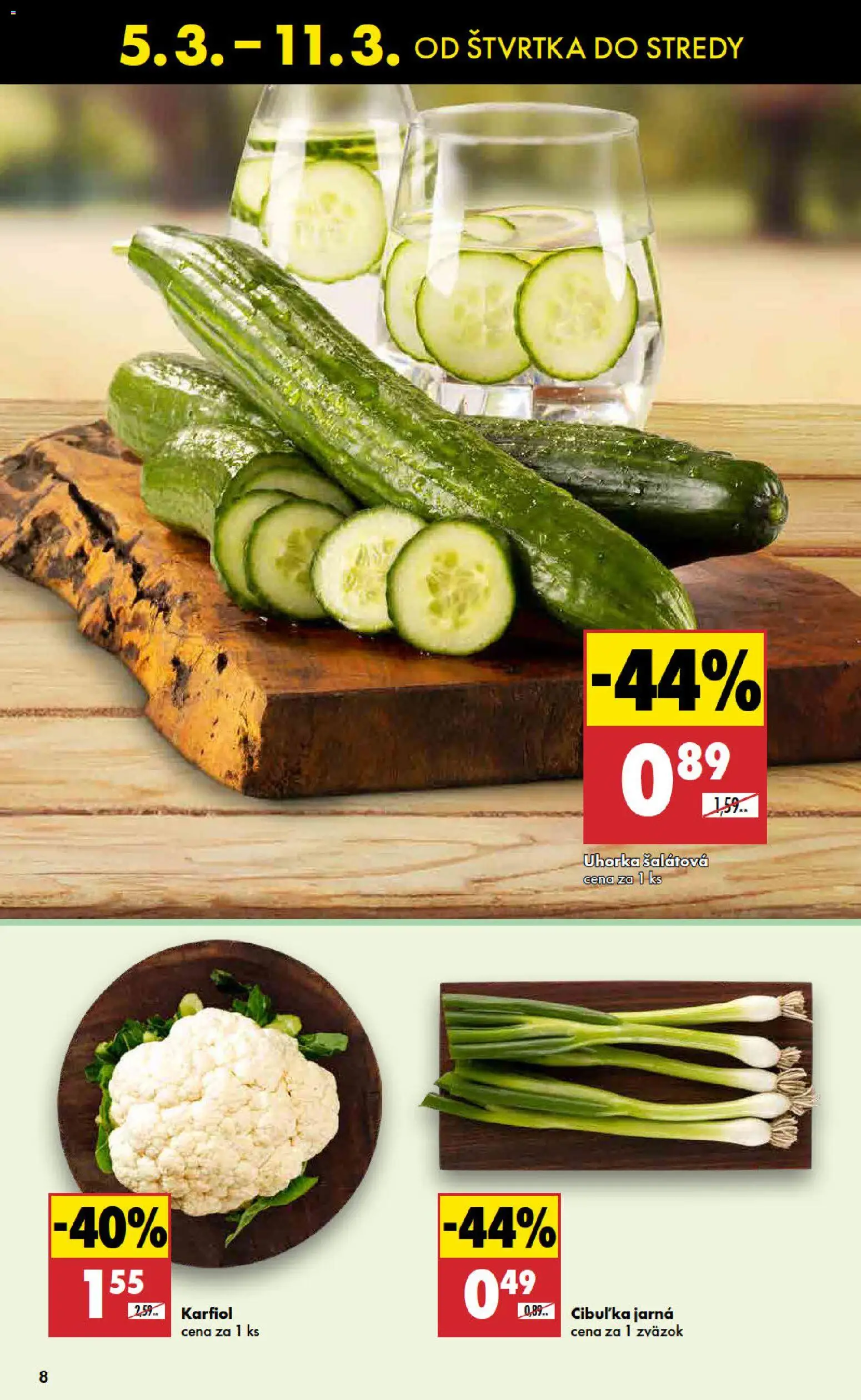 Nové Biedronka akcie – leták je platný od 05.03.2026 | Strana: 8 | Produkty: Karfiol