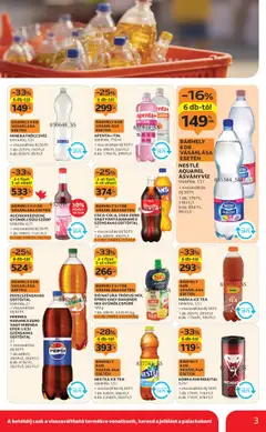 Auchan akciós ujság - amely érvényes a következő dátumtól: 31.07.2025 | Oldal: 3 | Termékek: Szörp, Pepsi, Gyümölcs, Tea