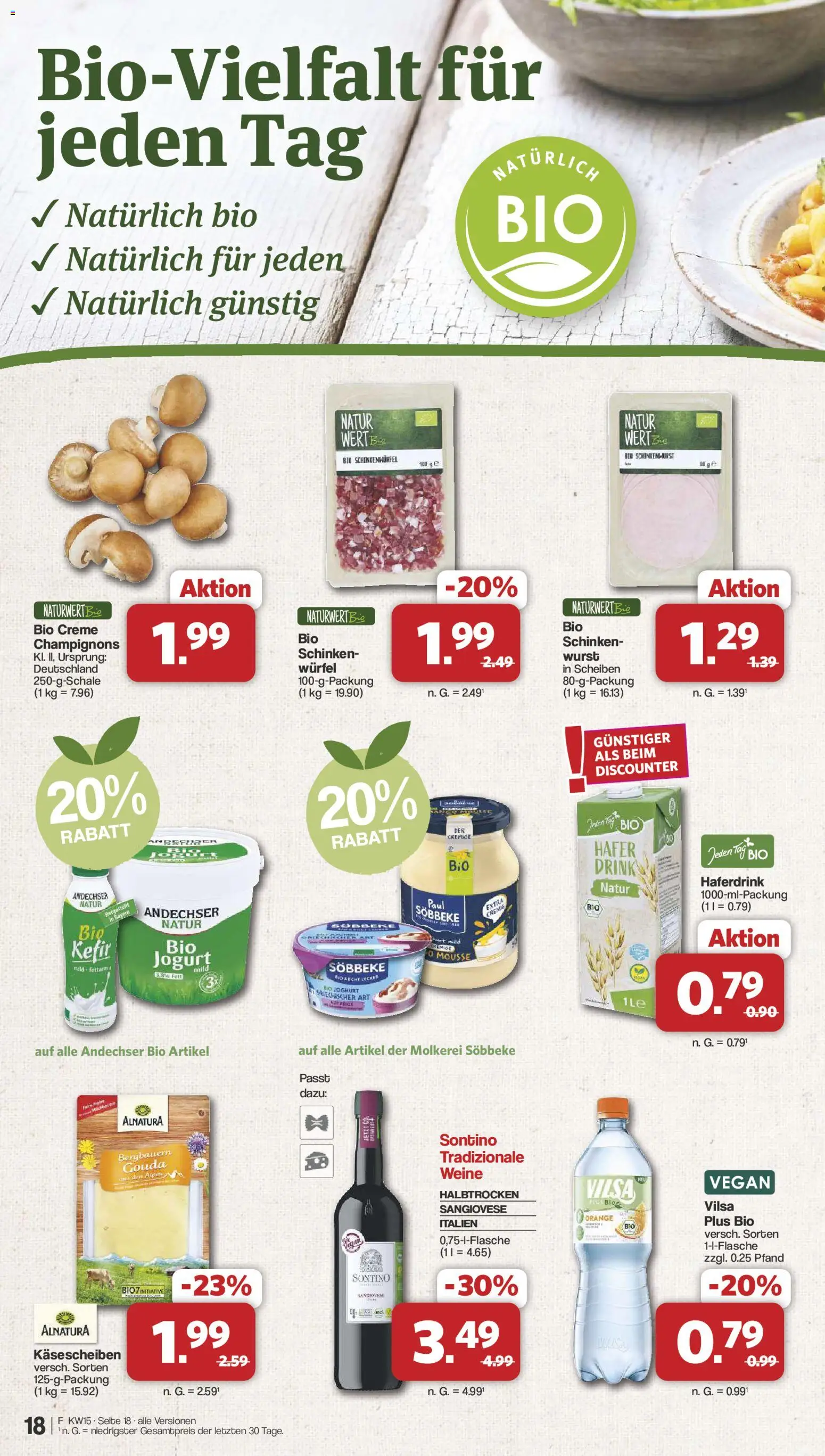Famila Nordwest Prospekt 	 – gültig ab 07.04.2026 | Seite: 18 | Produkte: Joghurt, Champignons, Wurst, Schinken