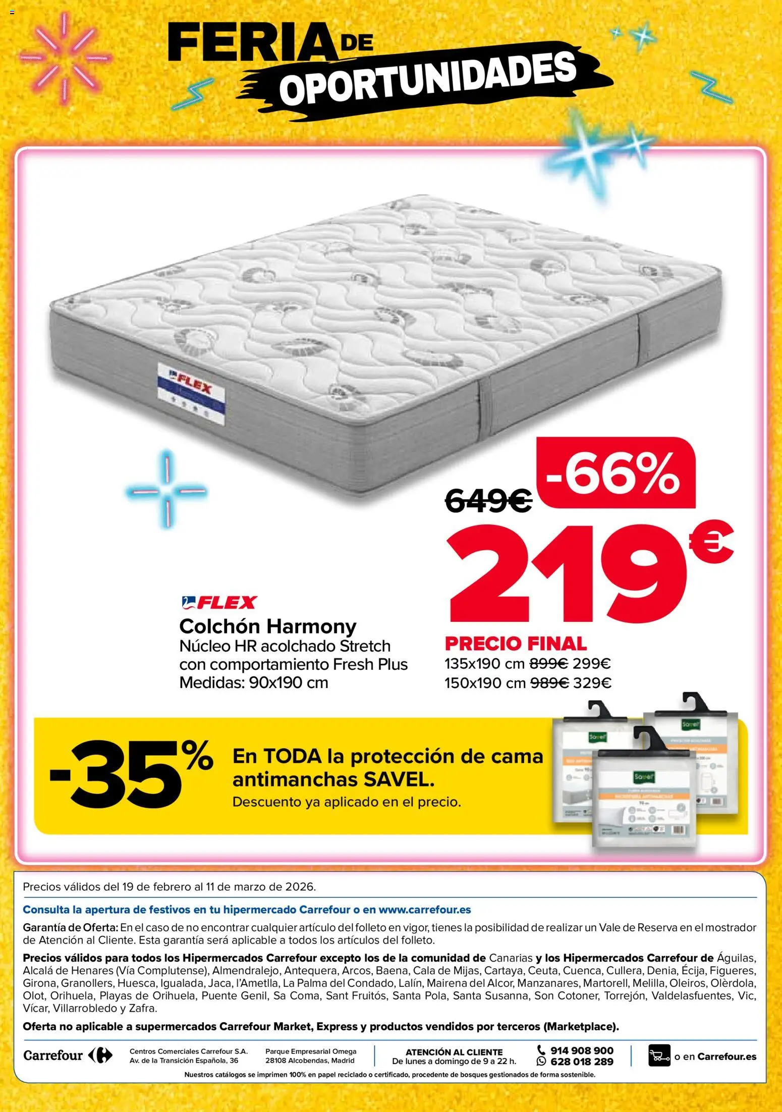 Carrefour Feria de oportunidades │ válido desde el 19.02.2026 | Página: 16 | Productos: Colchon, Cama