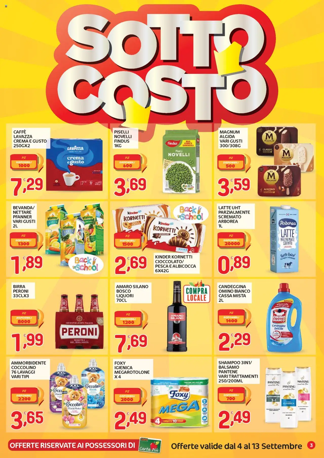 Volantino CRAI del 04.09.2025 | Pagina: 3 | Prodotti: Shampoo, Candeggina, Cocco, Lavazza