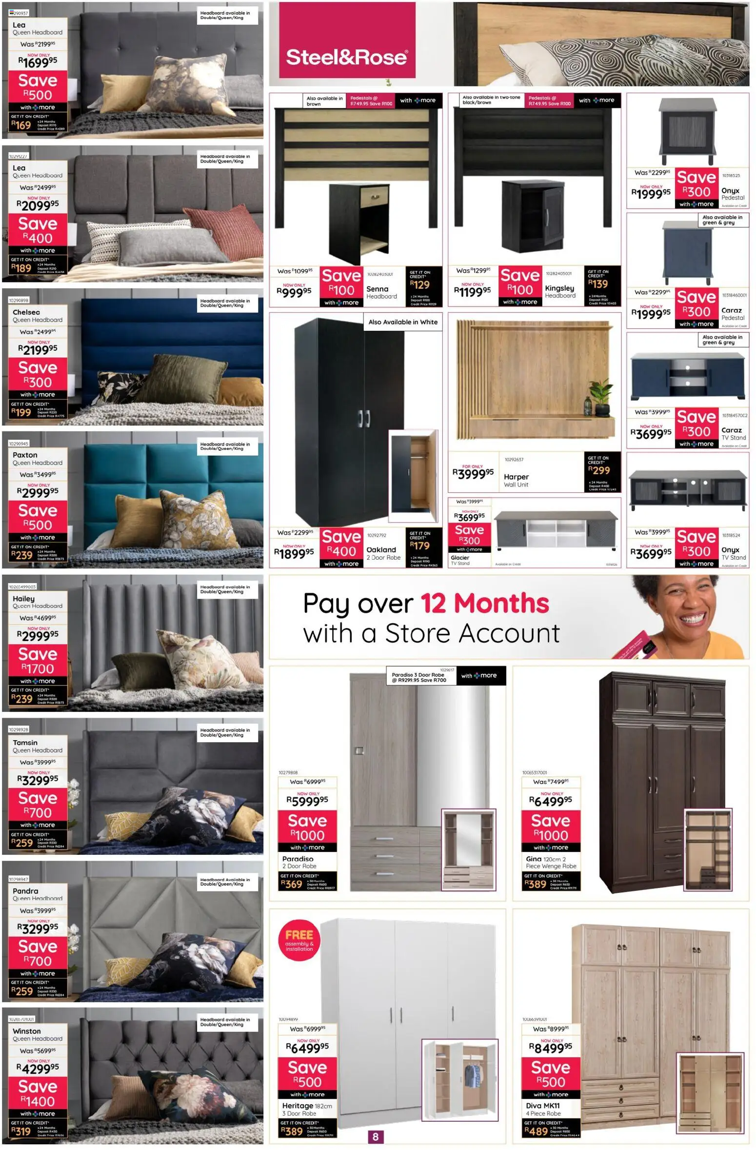 New Bradlows catalogue – valid from 19.02.2026 | Page: 8 | Products: Pedestal, Headboard, TV, Wall unit