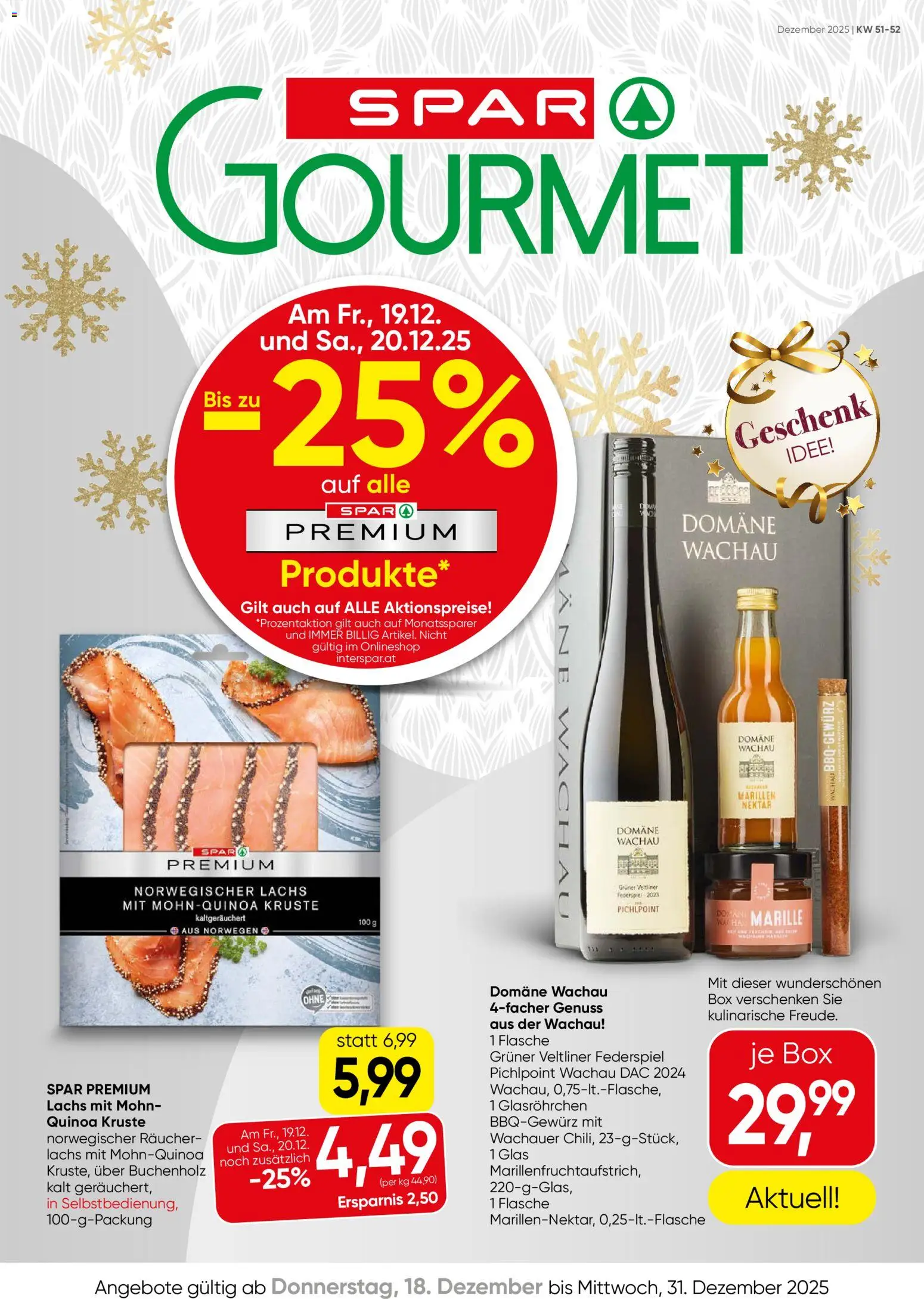 SPAR Gourmet Flugblatt gültig ab 18.12.2025 | Seite: 1 | Produkte: Box