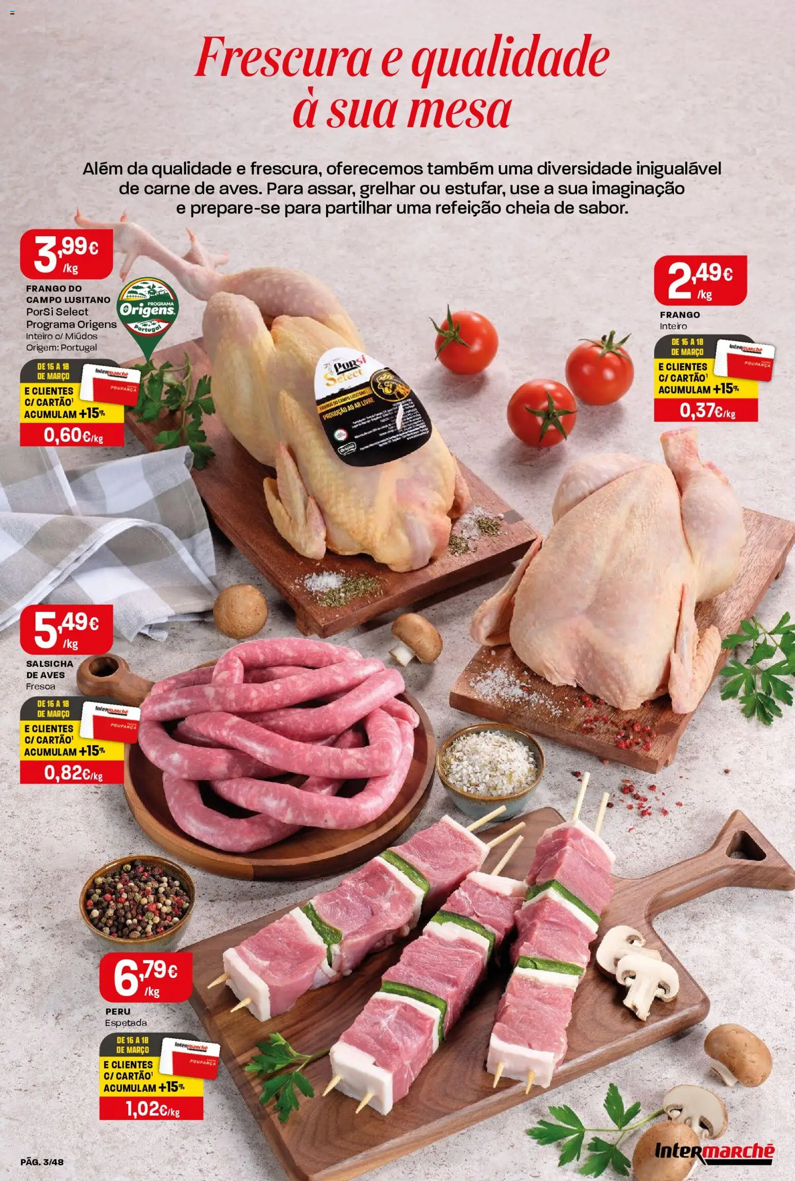 Intermarché folheto │ válido de 12.03.2026 | Página: 3 | Produtos: Frango, Peru, Mesa, Carne